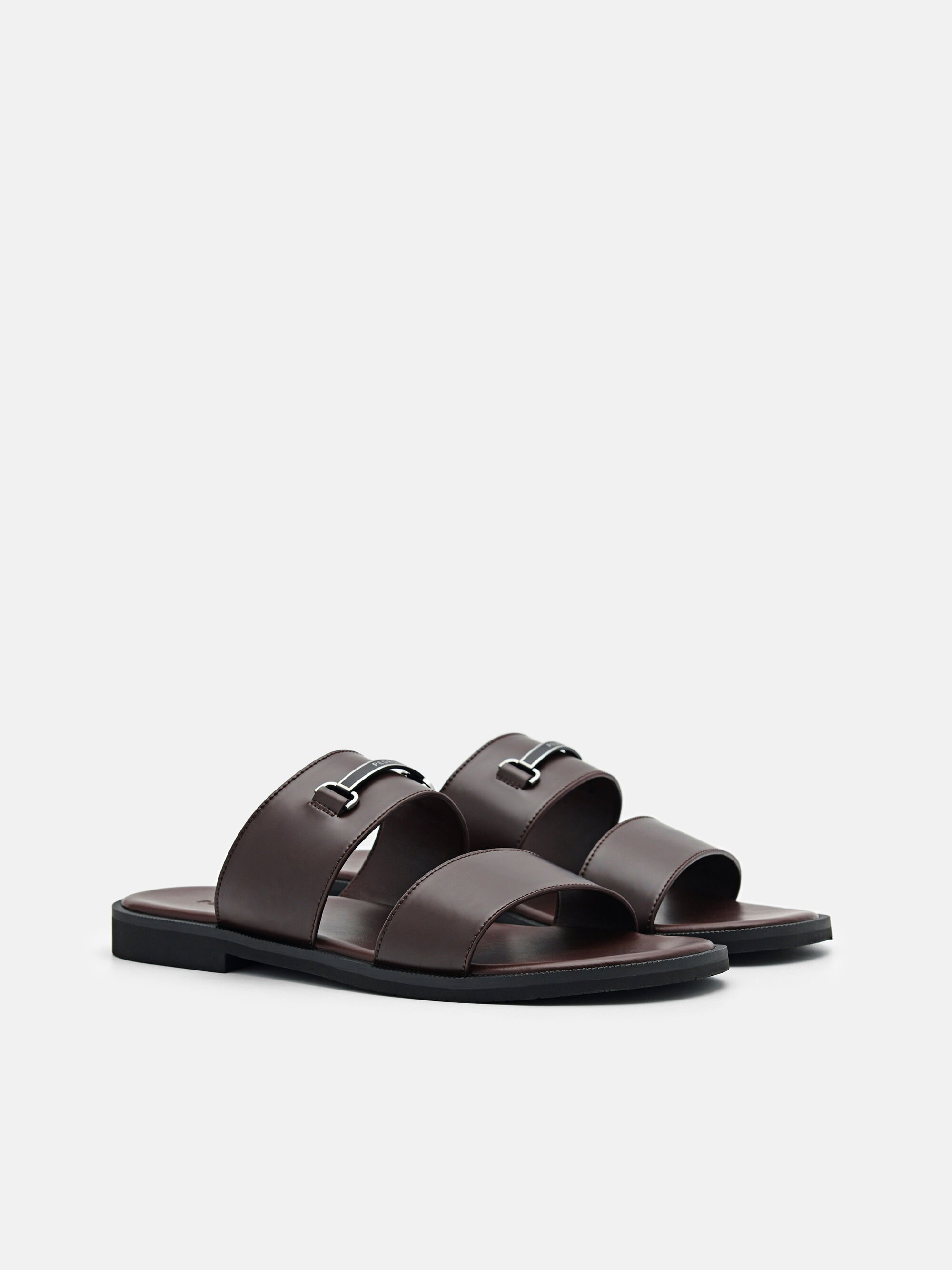 Steven Horsebit Slide Sandals, Dark Brown