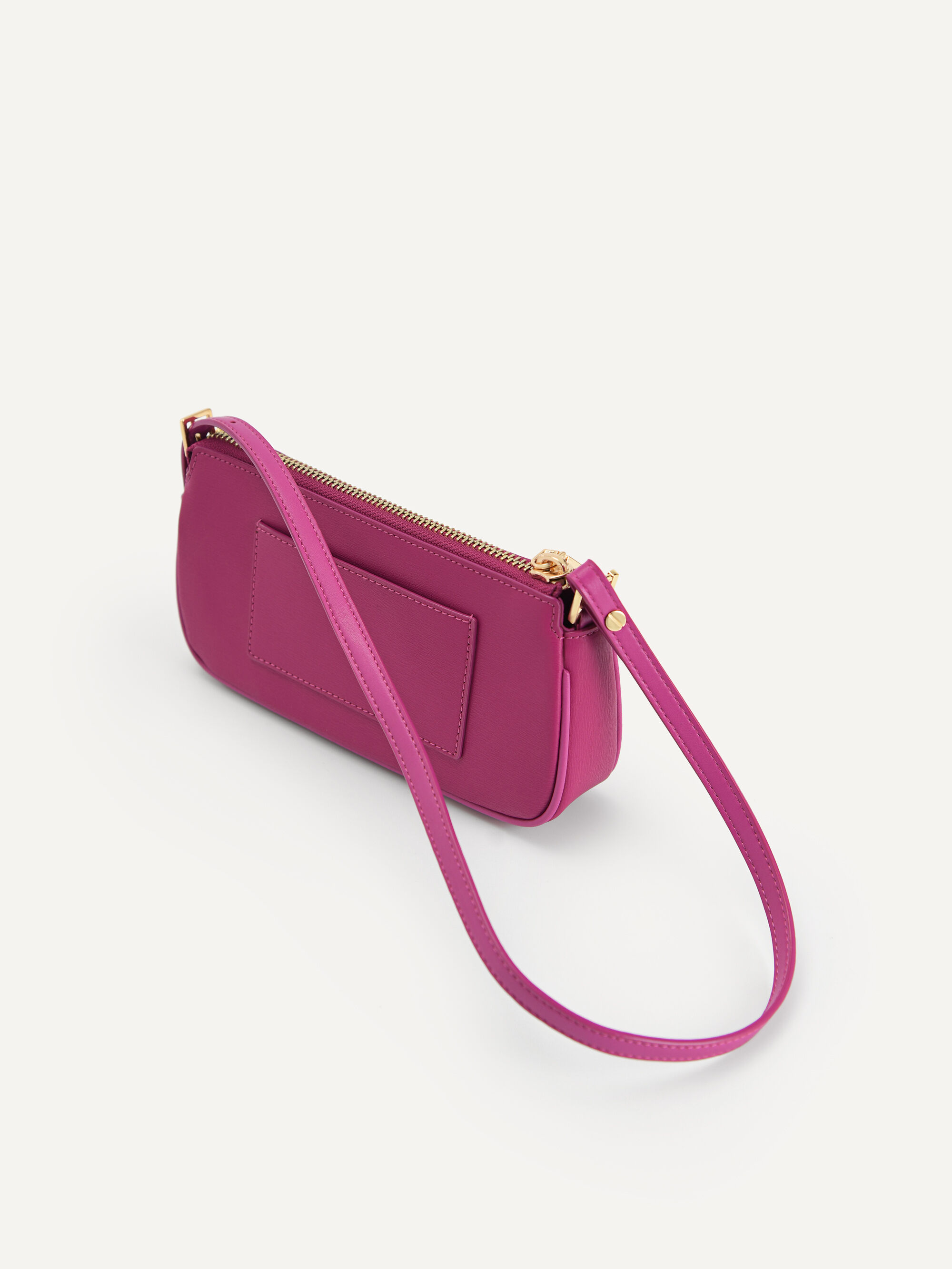 Maddy Leather Pouch, Fuchsia
