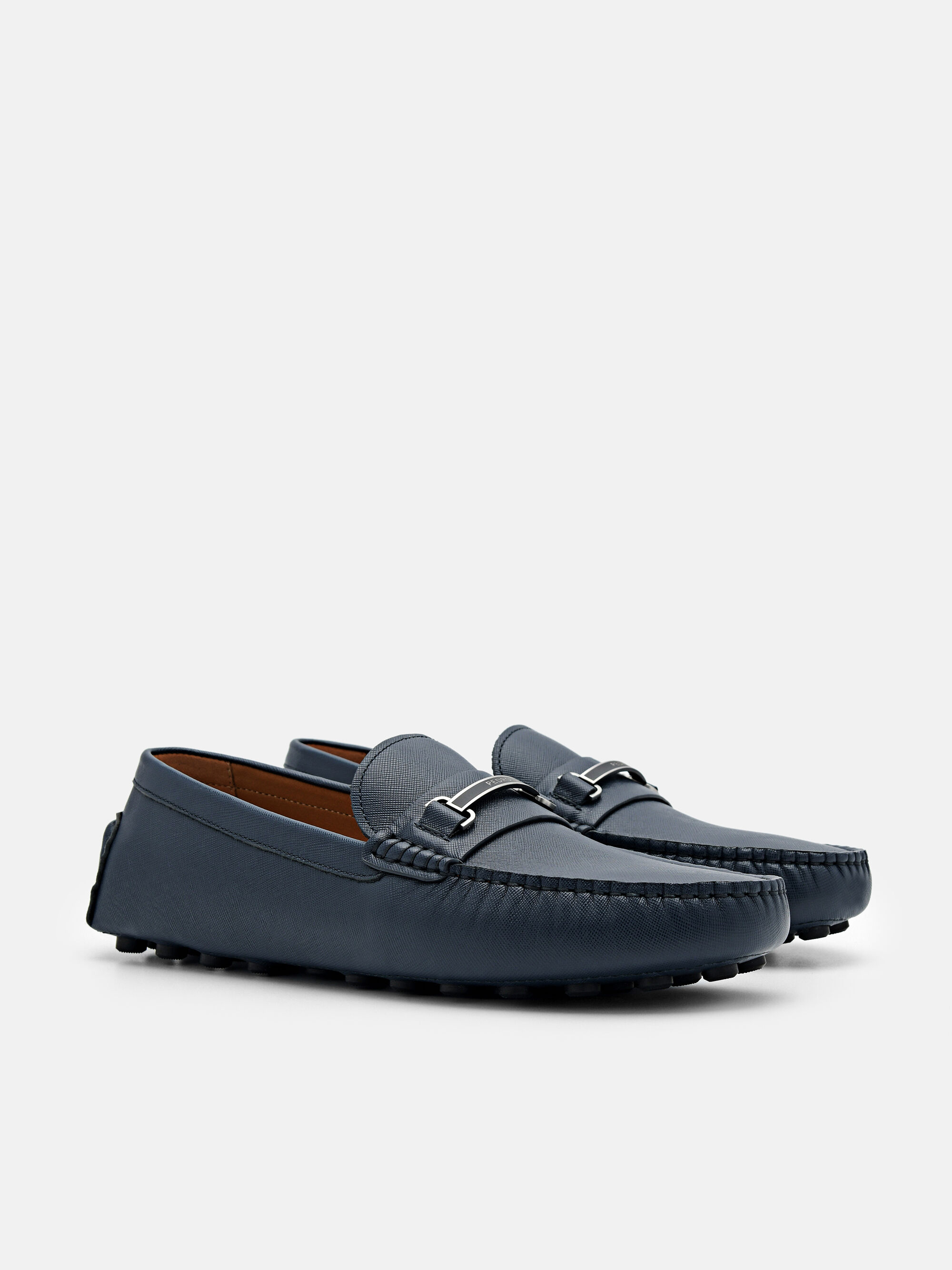 Steven Leather Horsebit Driving Shoes, Navy