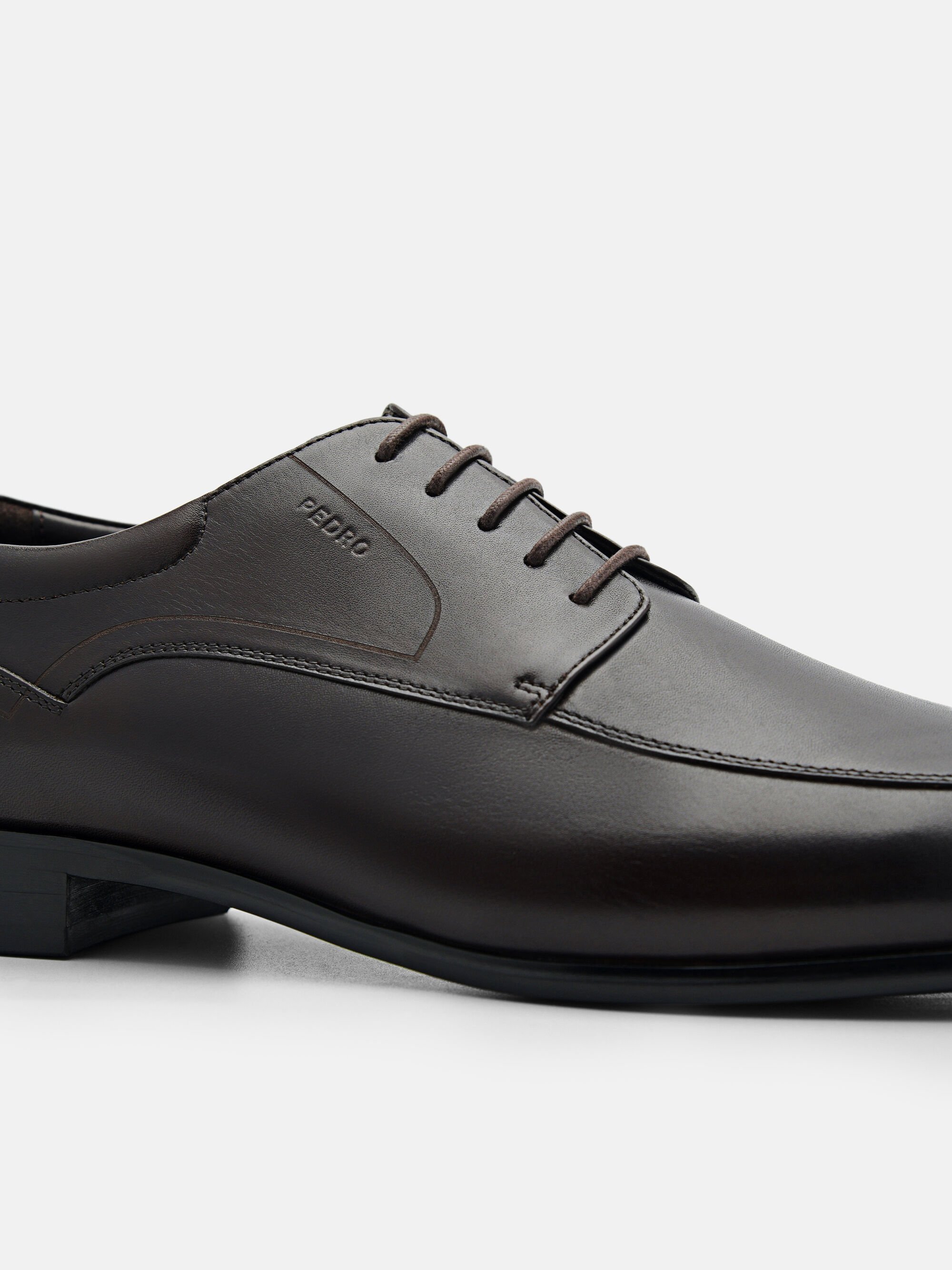 Leather Derby Shoes, Dark Brown