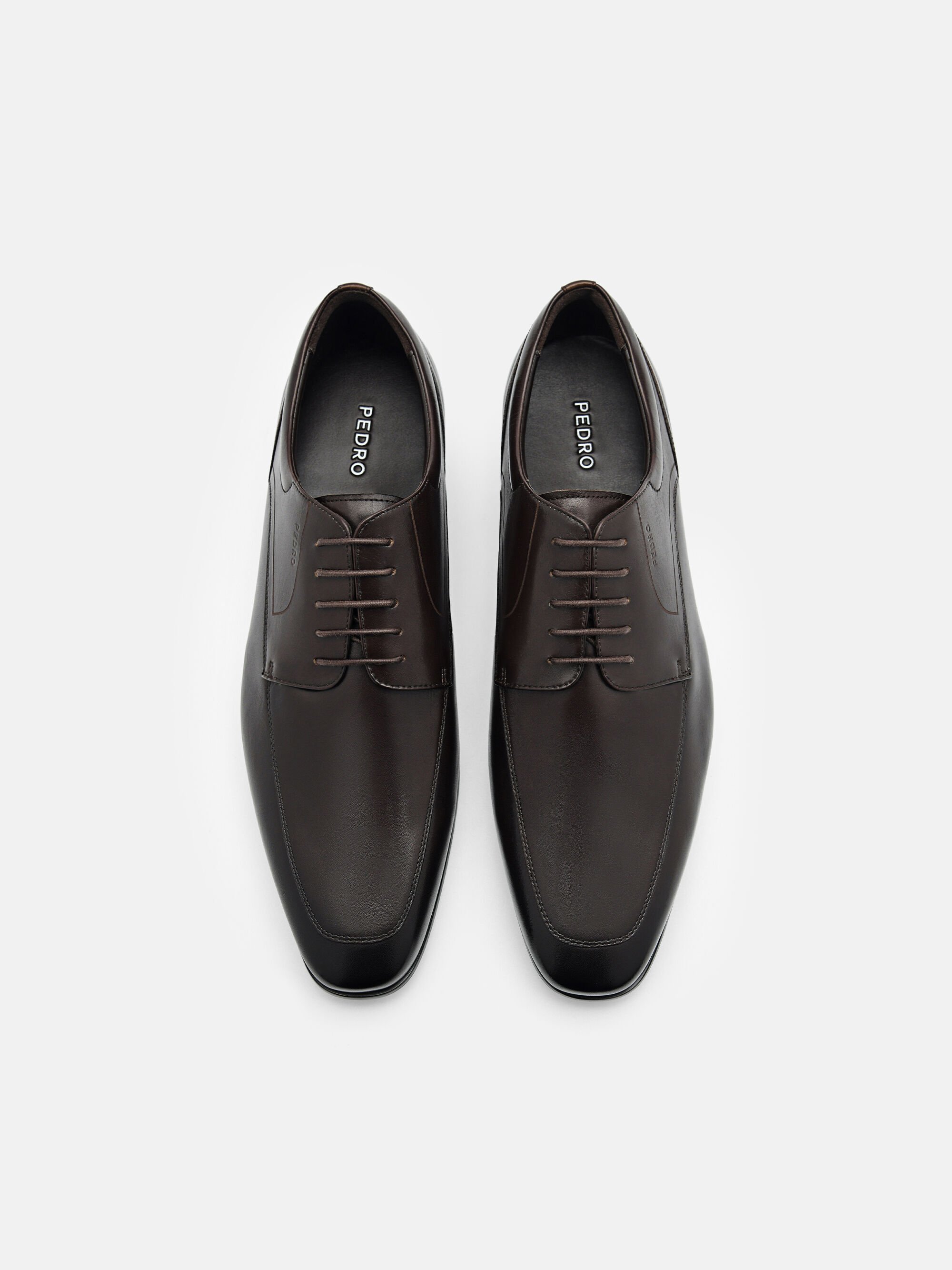 Leather Derby Shoes, Dark Brown