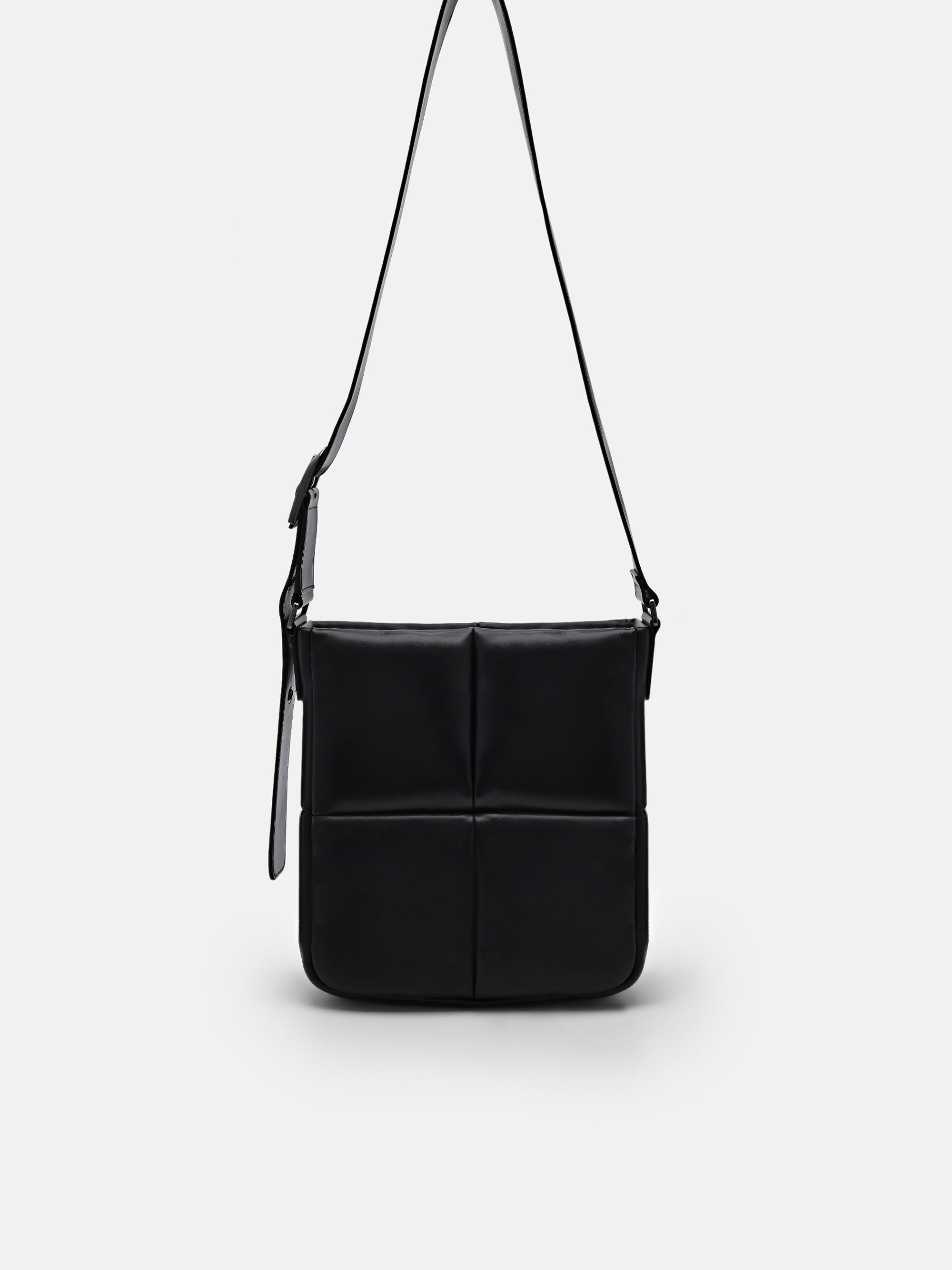 Helix Quilted Shoulder Bag, Black