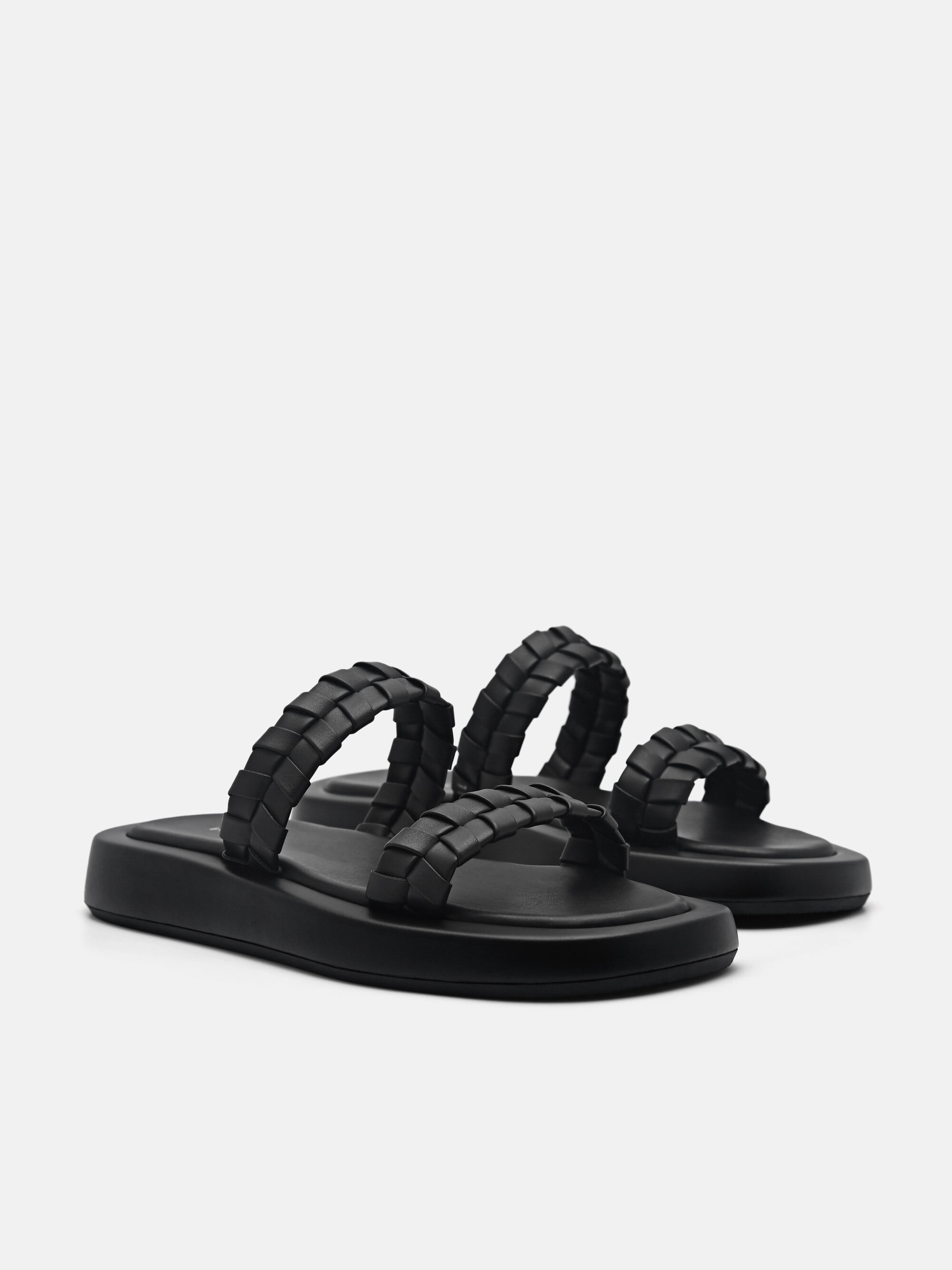 Palma Woven Sandals, Black