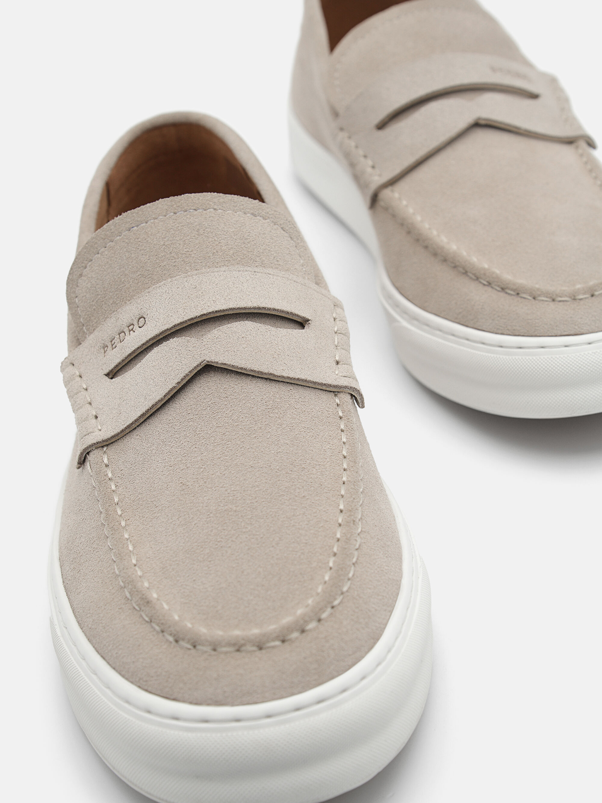 Ridge Suede Slip-On Sneakers, Taupe