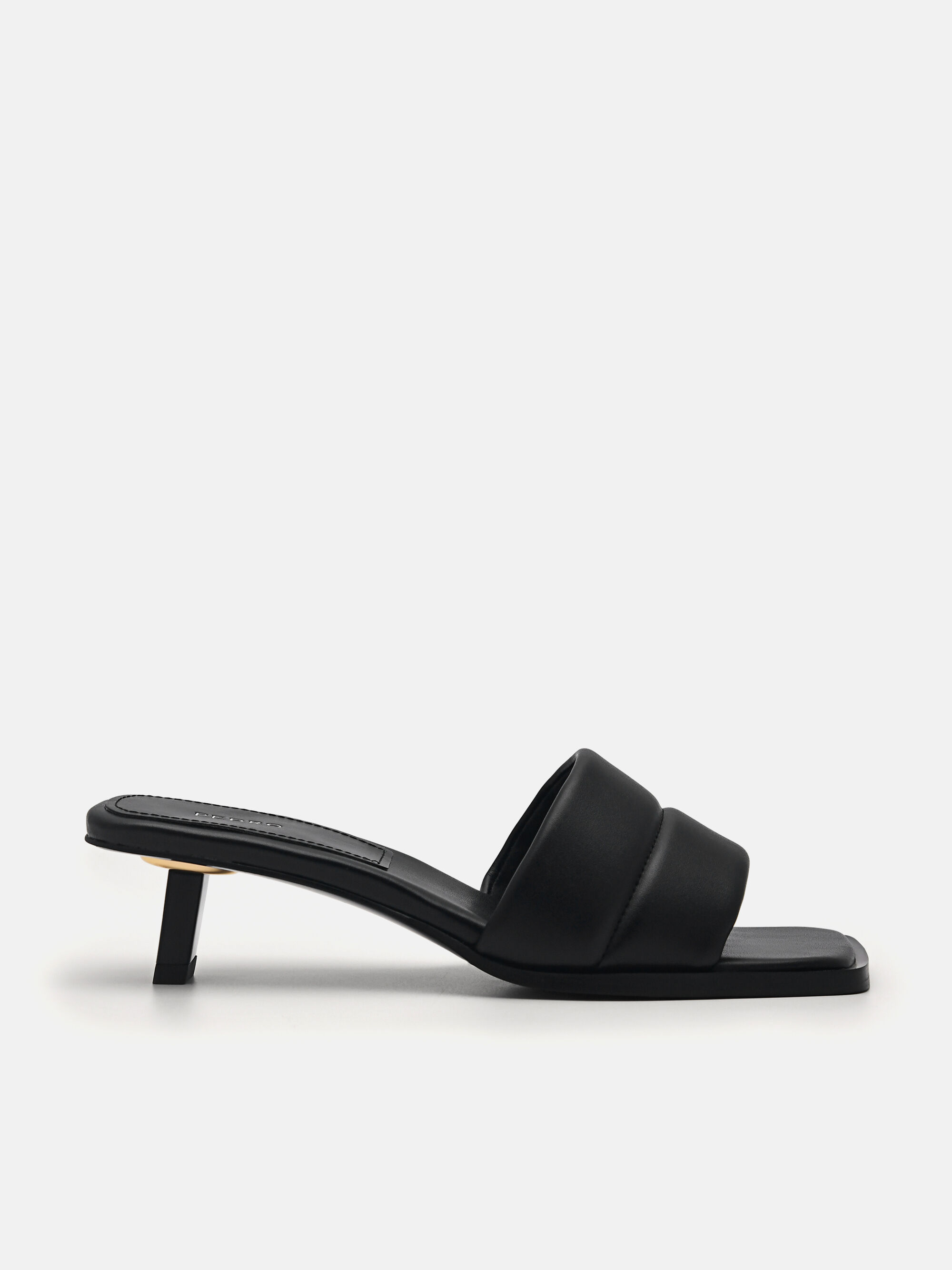 Heel Slip-On Sandals, Black