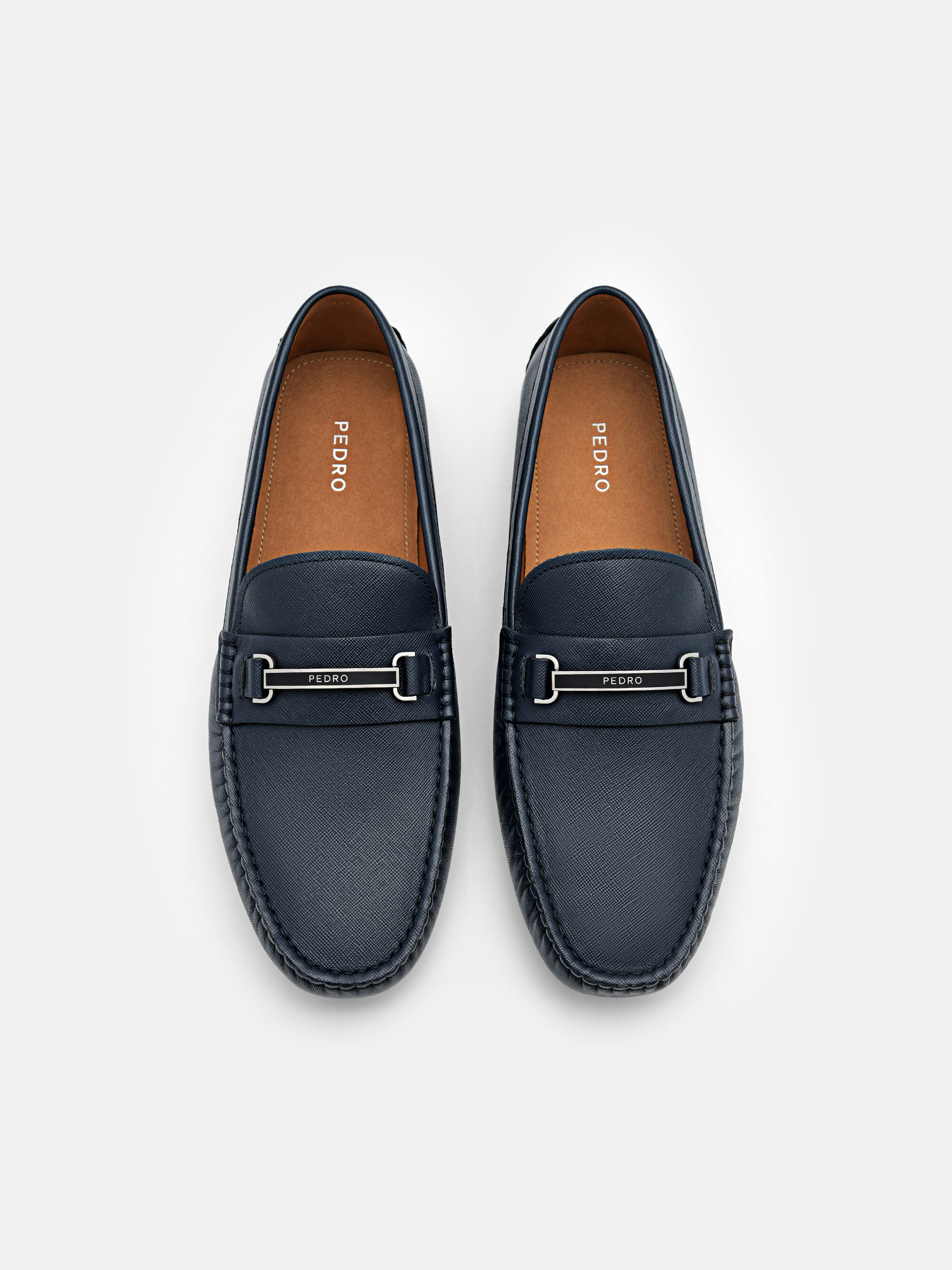 Steven Leather Horsebit Driving Shoes, Navy