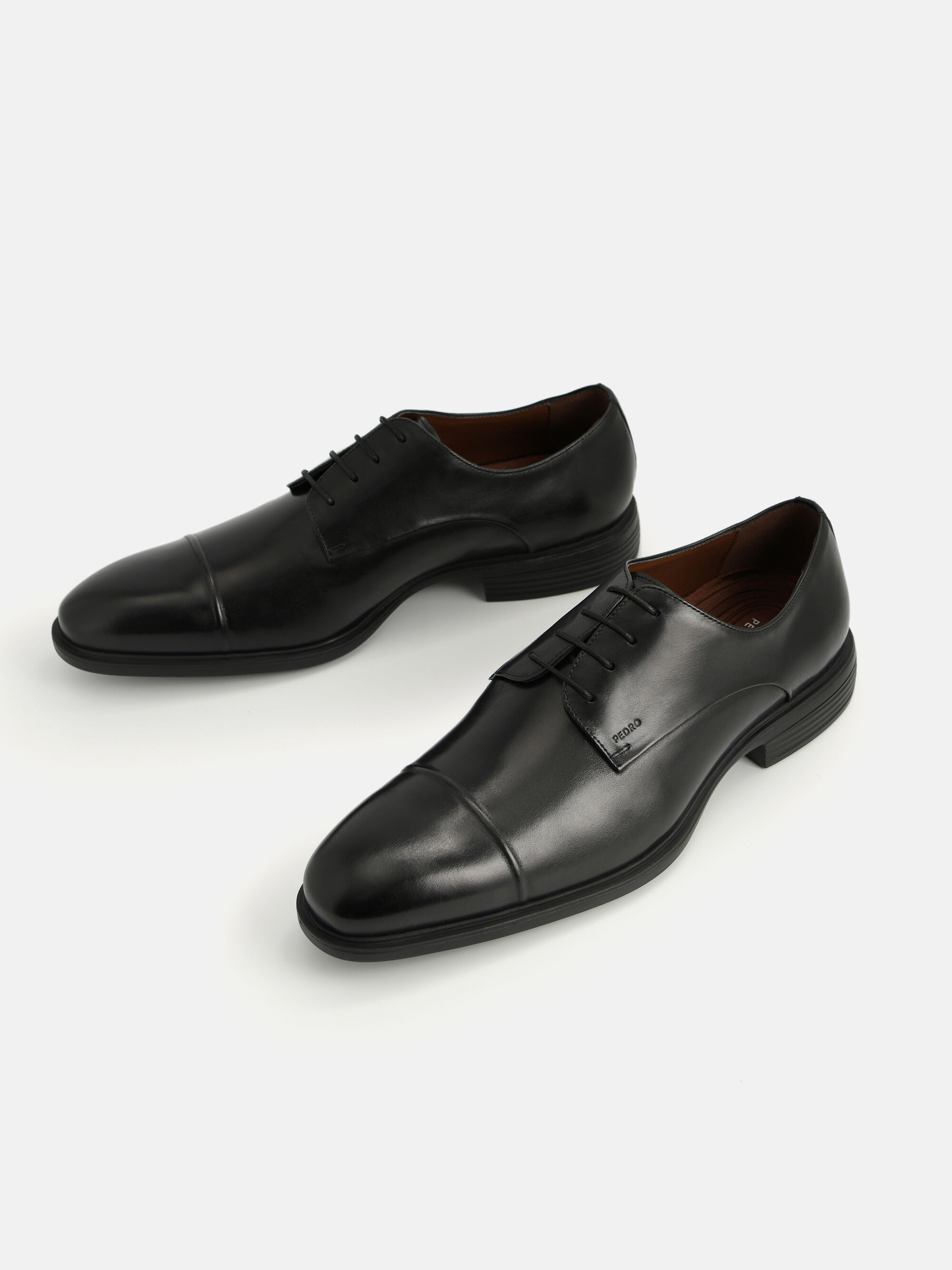 Altitude Leather Toe Derby Shoes, Black