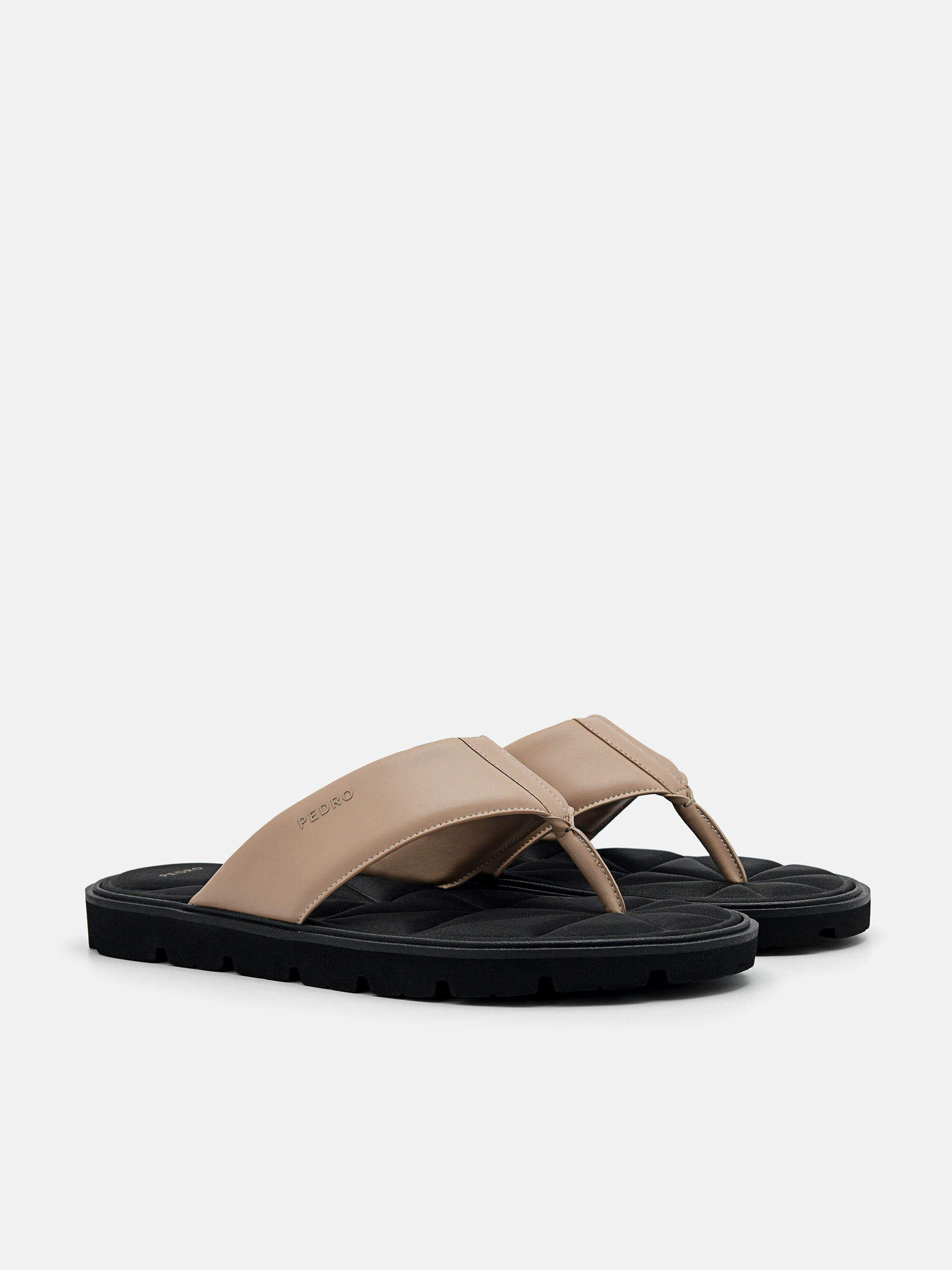 Thong Sandals in Pixel, Taupe