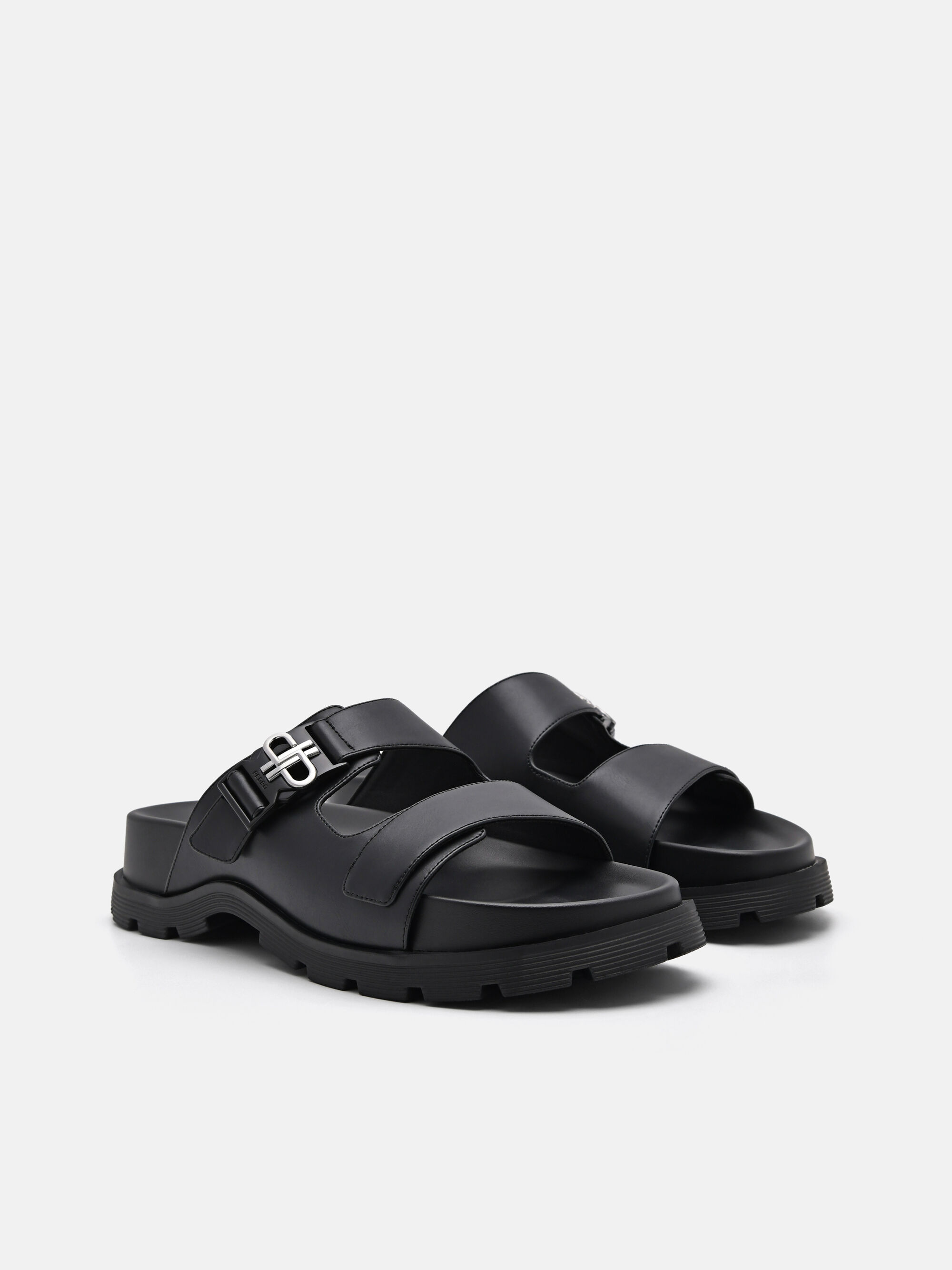 PEDRO Icon Buckle Sandals, Black