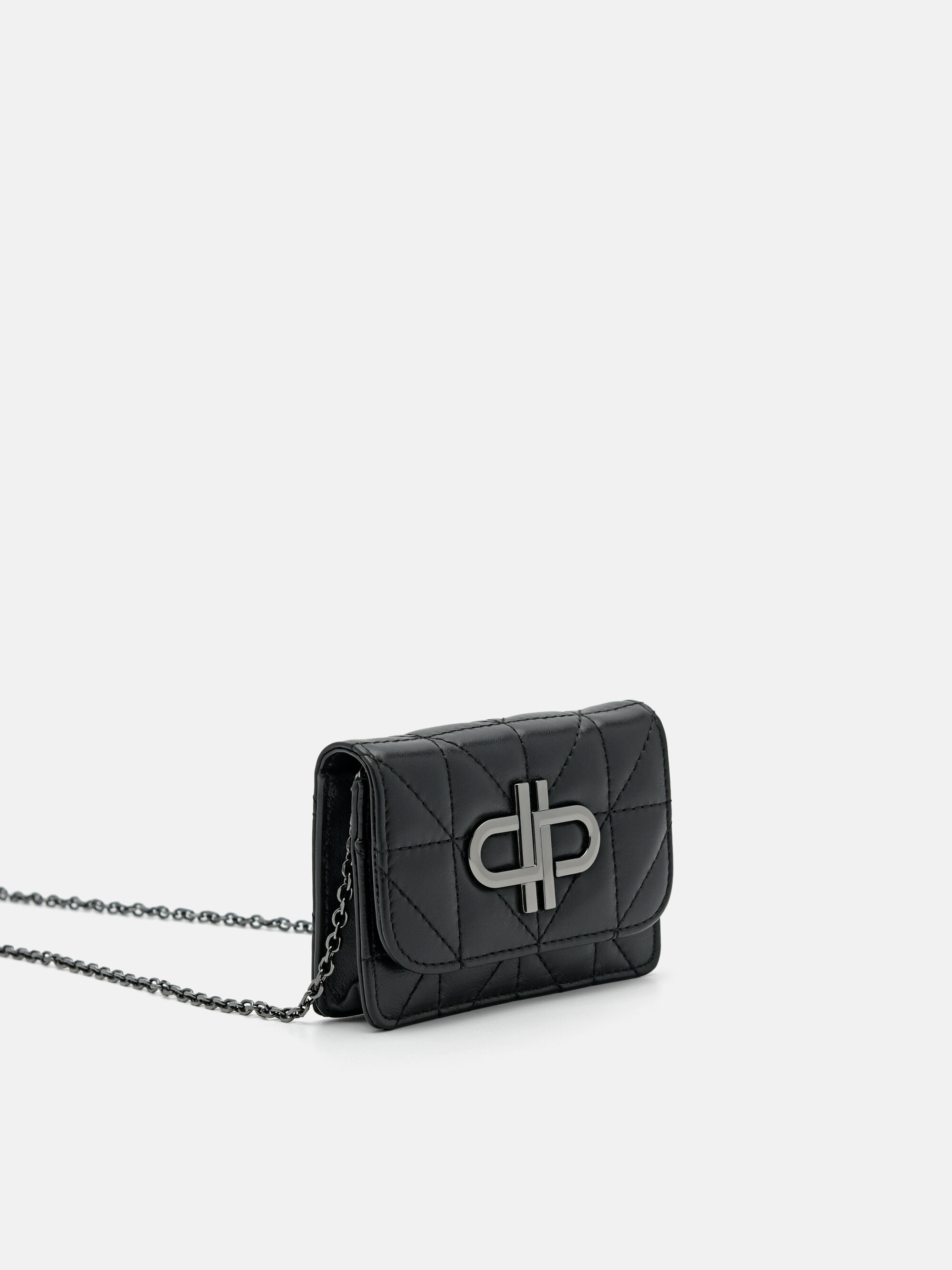 PEDRO Icon Leather Bi-Fold Card Holder in Pixel, Black