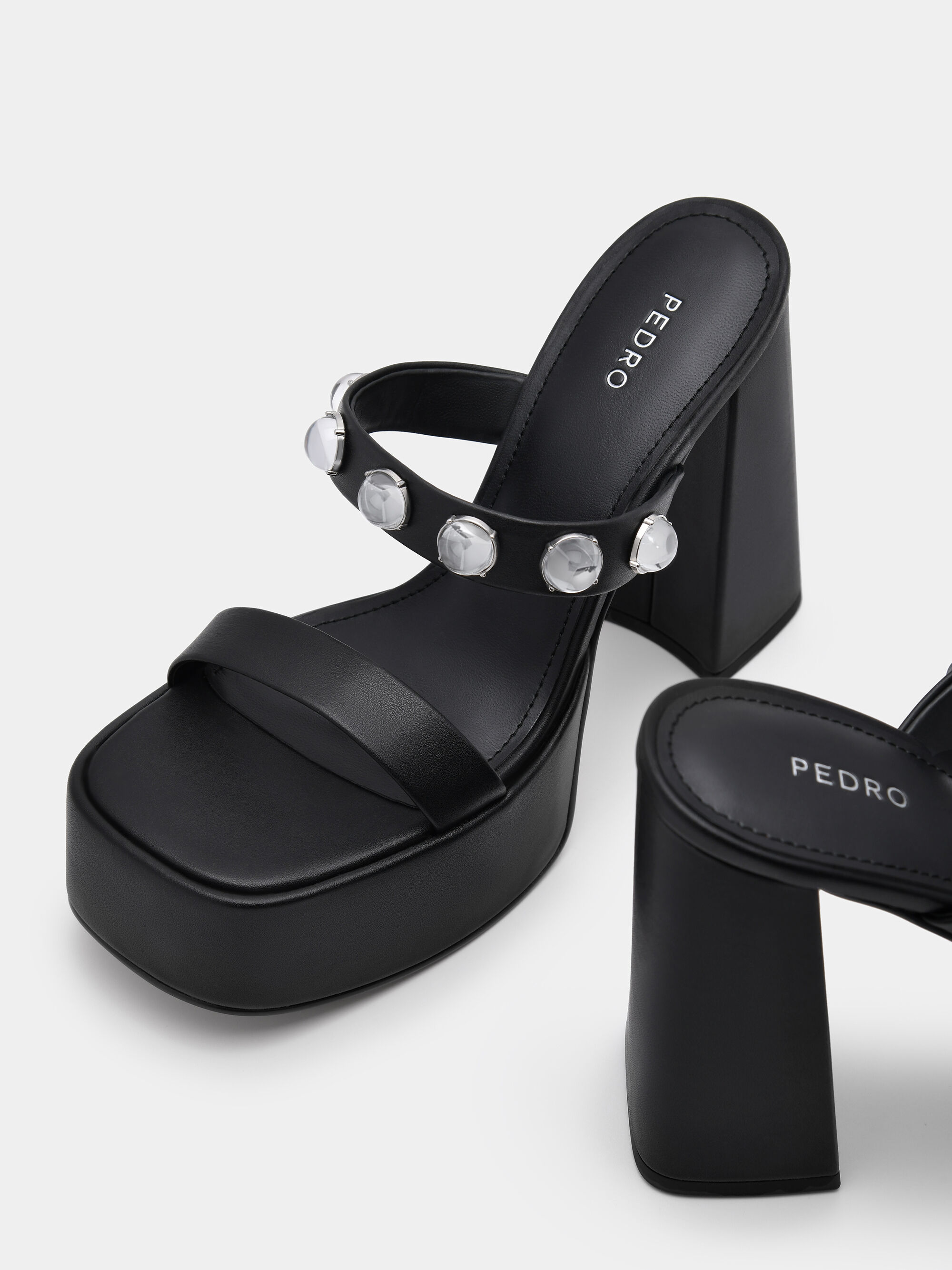 Luma Platform Heel Sandals, Black