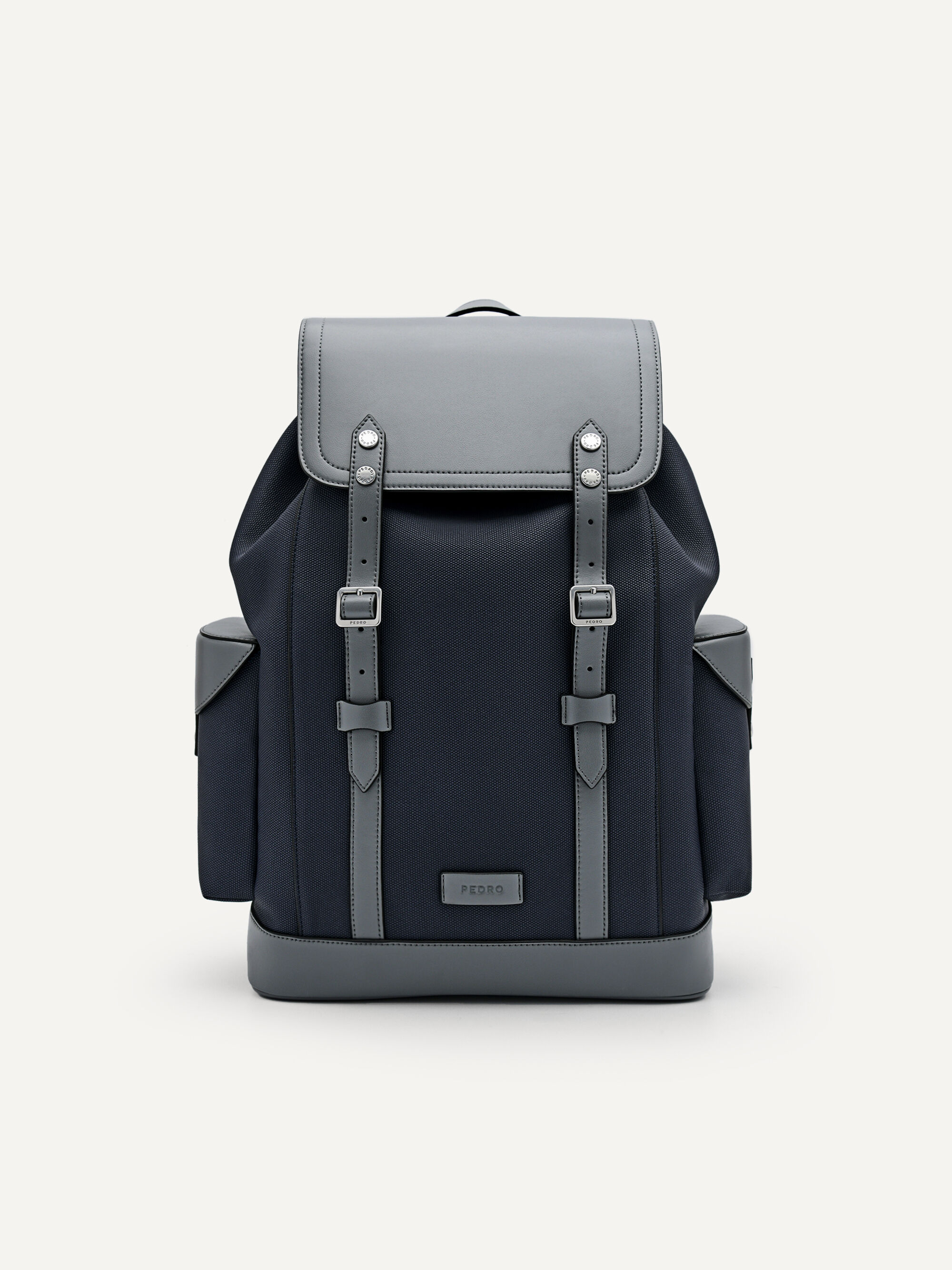 Navy Multi Compartment Backpack with Lining | PEDRO UK