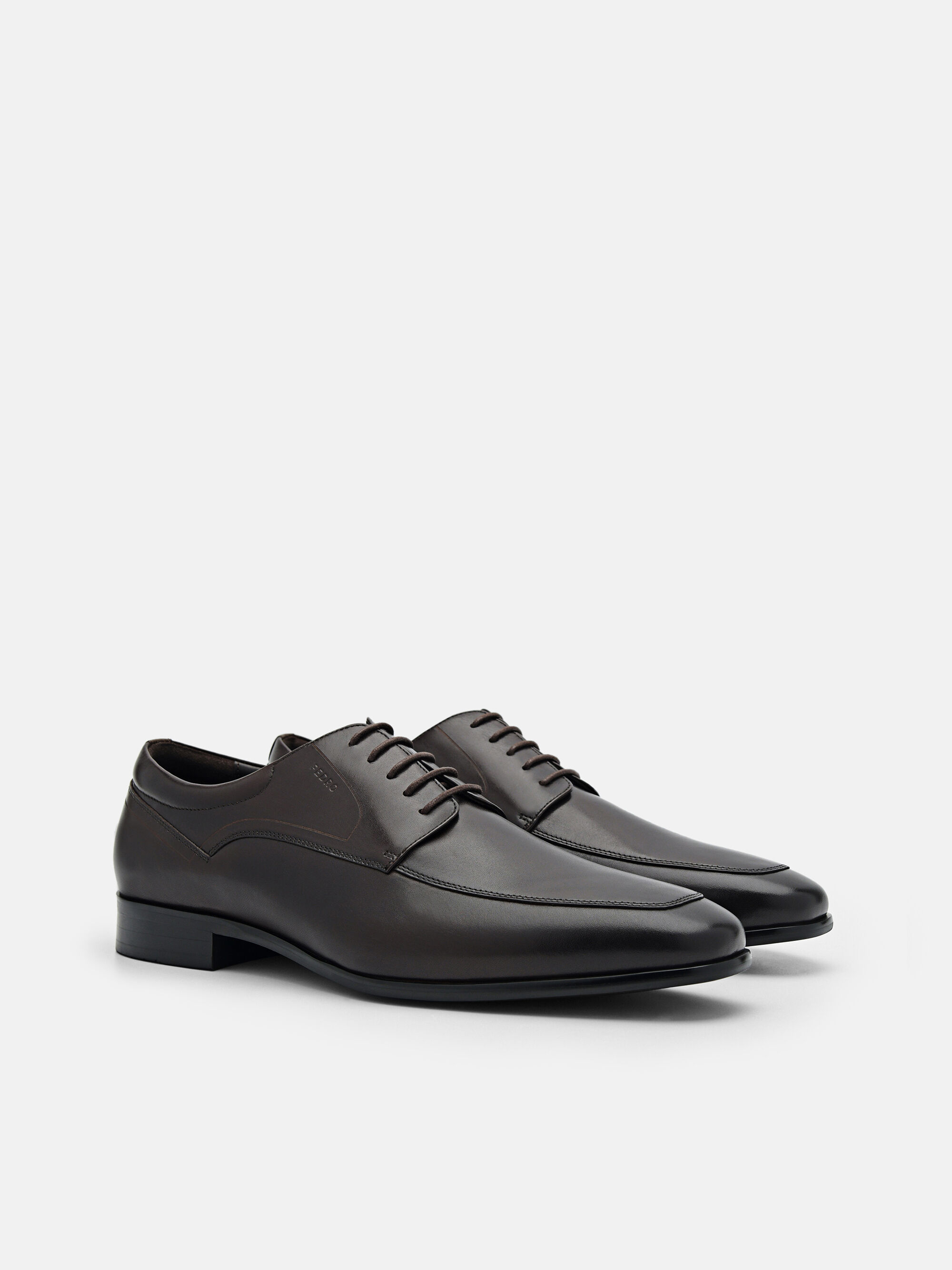 Leather Derby Shoes, Dark Brown