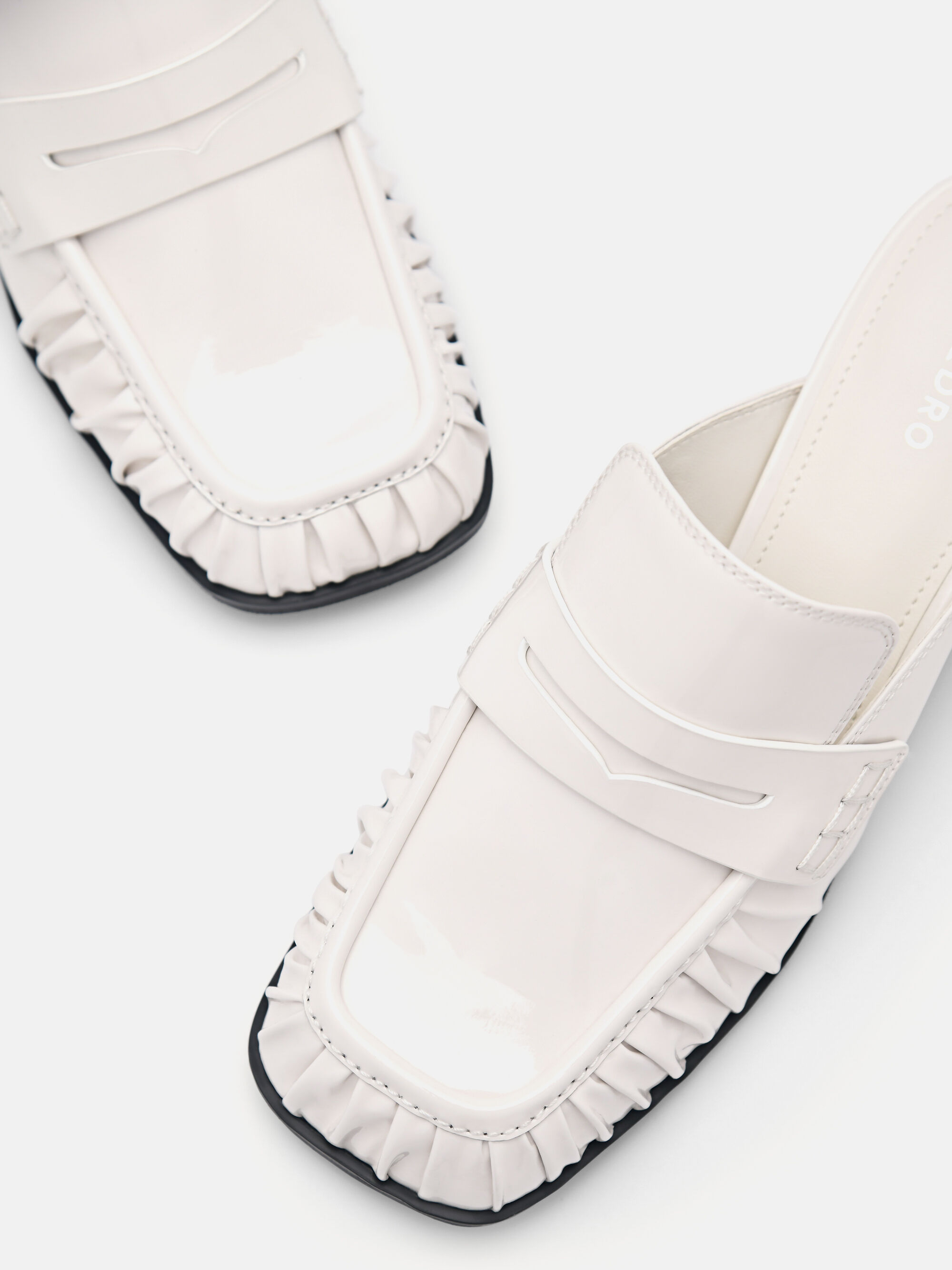 Carmen Leather Heel Mules, White