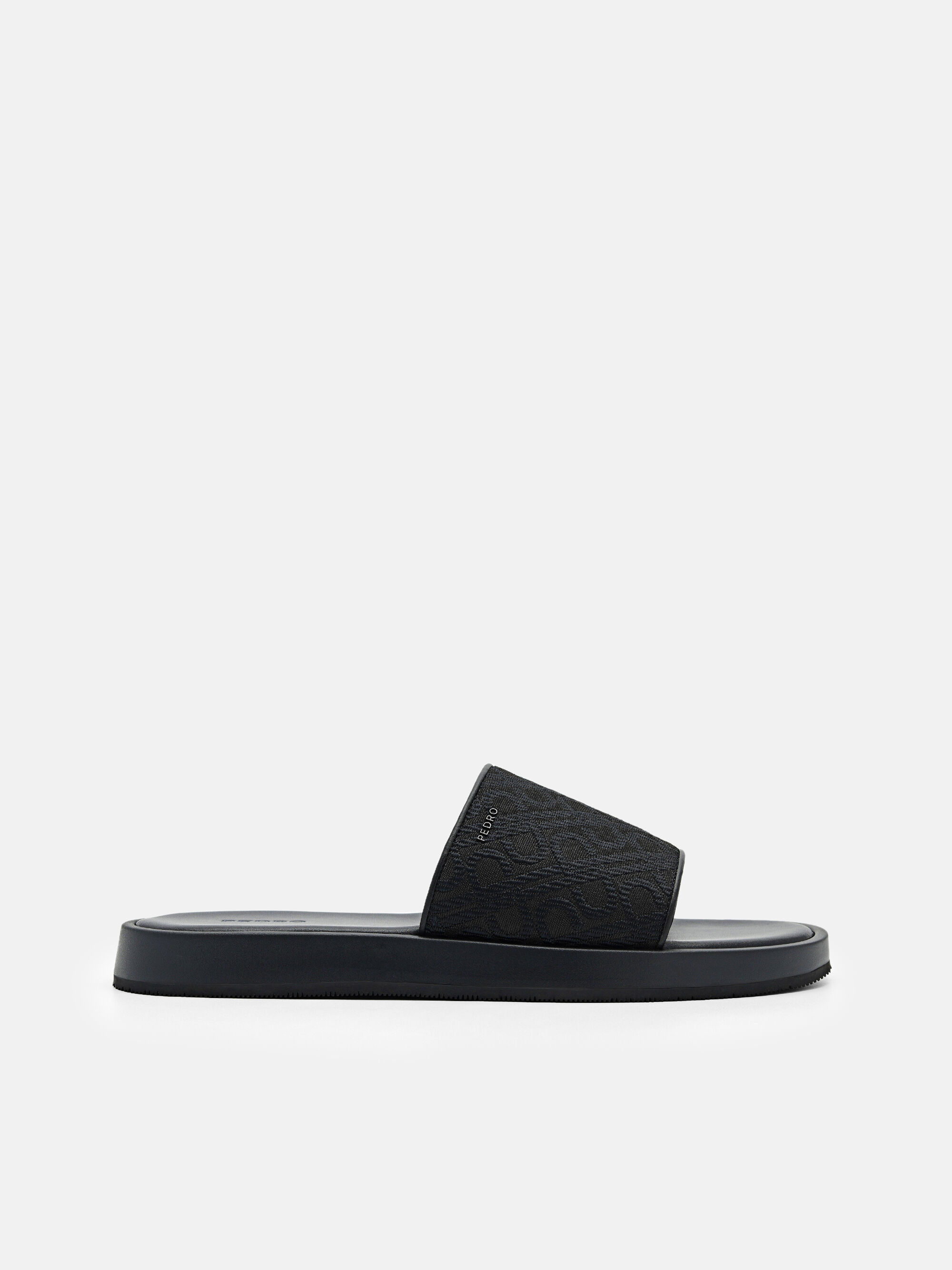 PEDRO Icon Jacquard Slide Sandals, Black