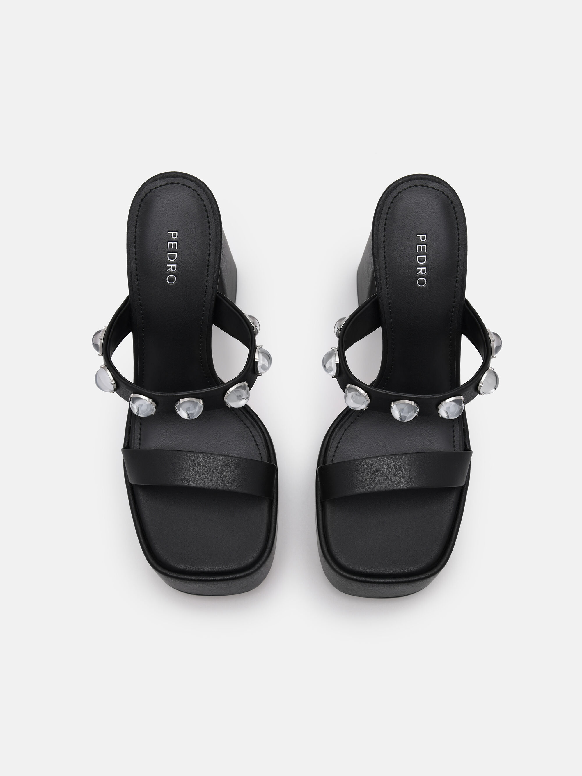 Luma Platform Heel Sandals, Black