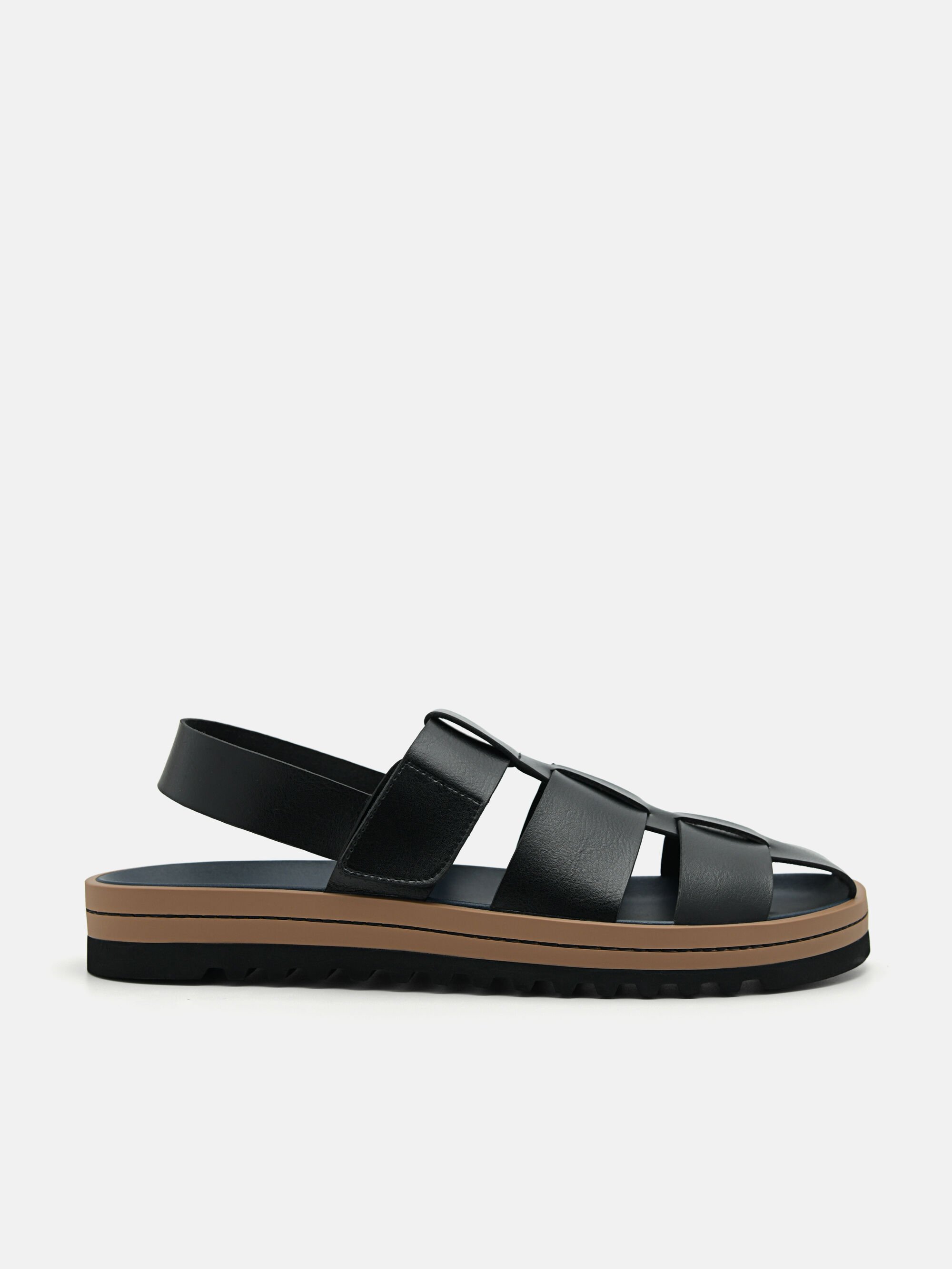 George Caged Sandals, Black