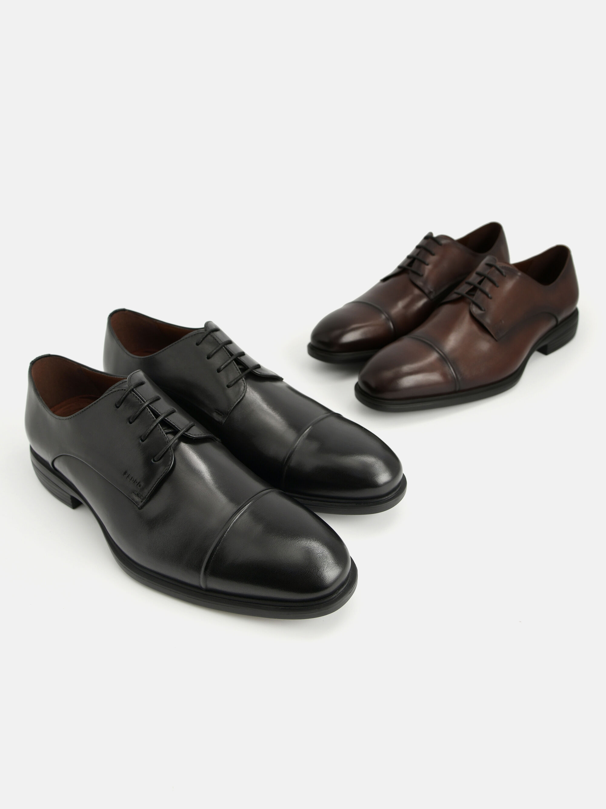 Altitude Leather Toe Derby Shoes, Black