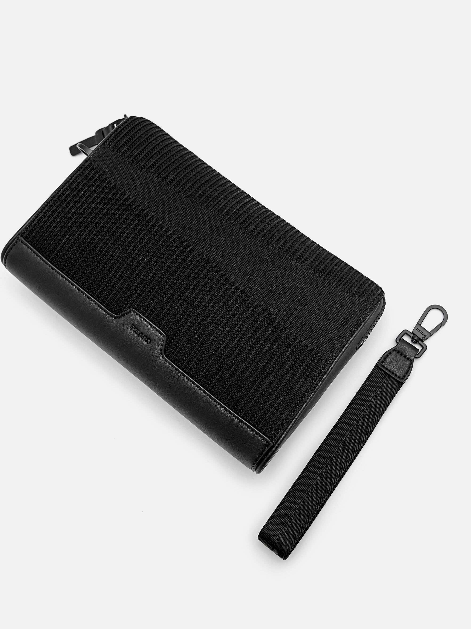 Tristan Fabric Clutch Bag, Black