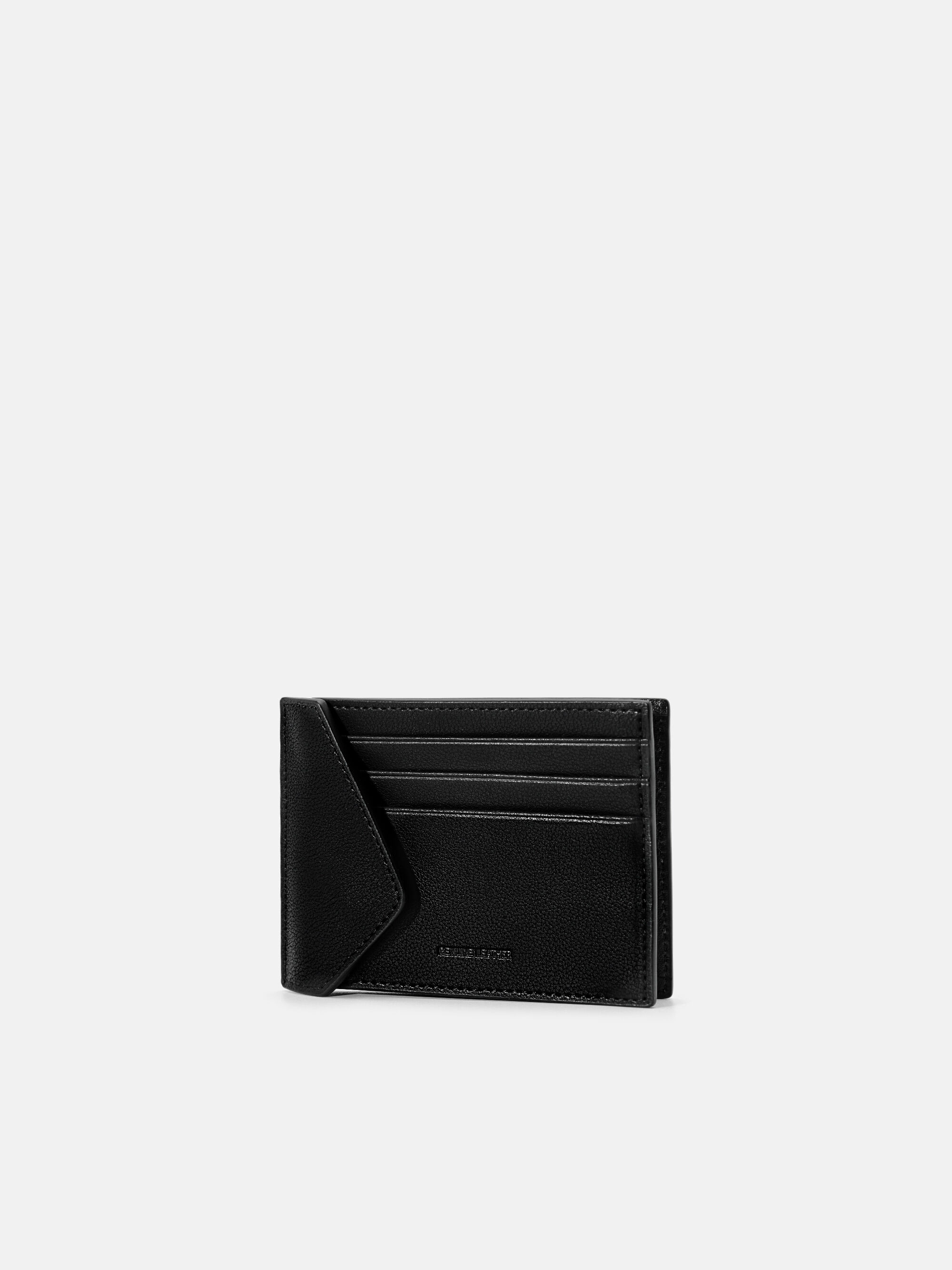 Taper Leather Card Holder in Pixel, Black