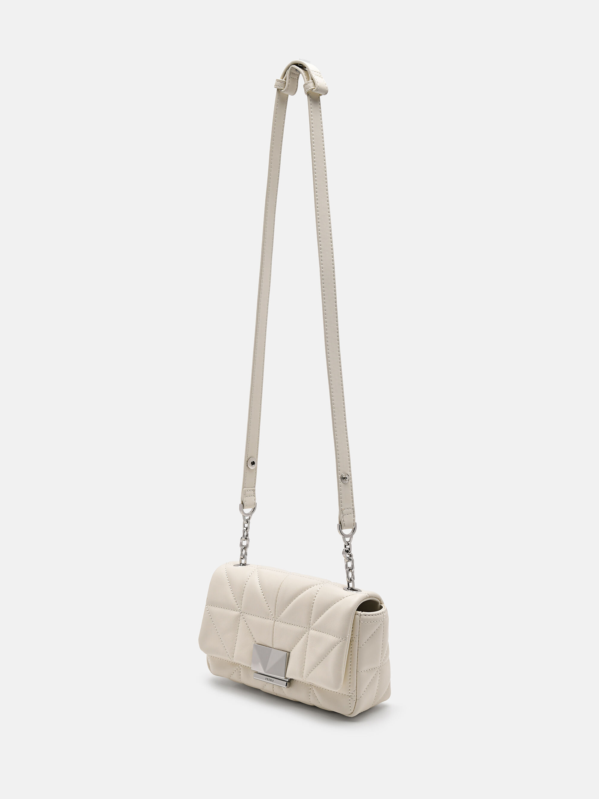 PEDRO Studio Leather Mini Shoulder Bag in Pixel, Chalk