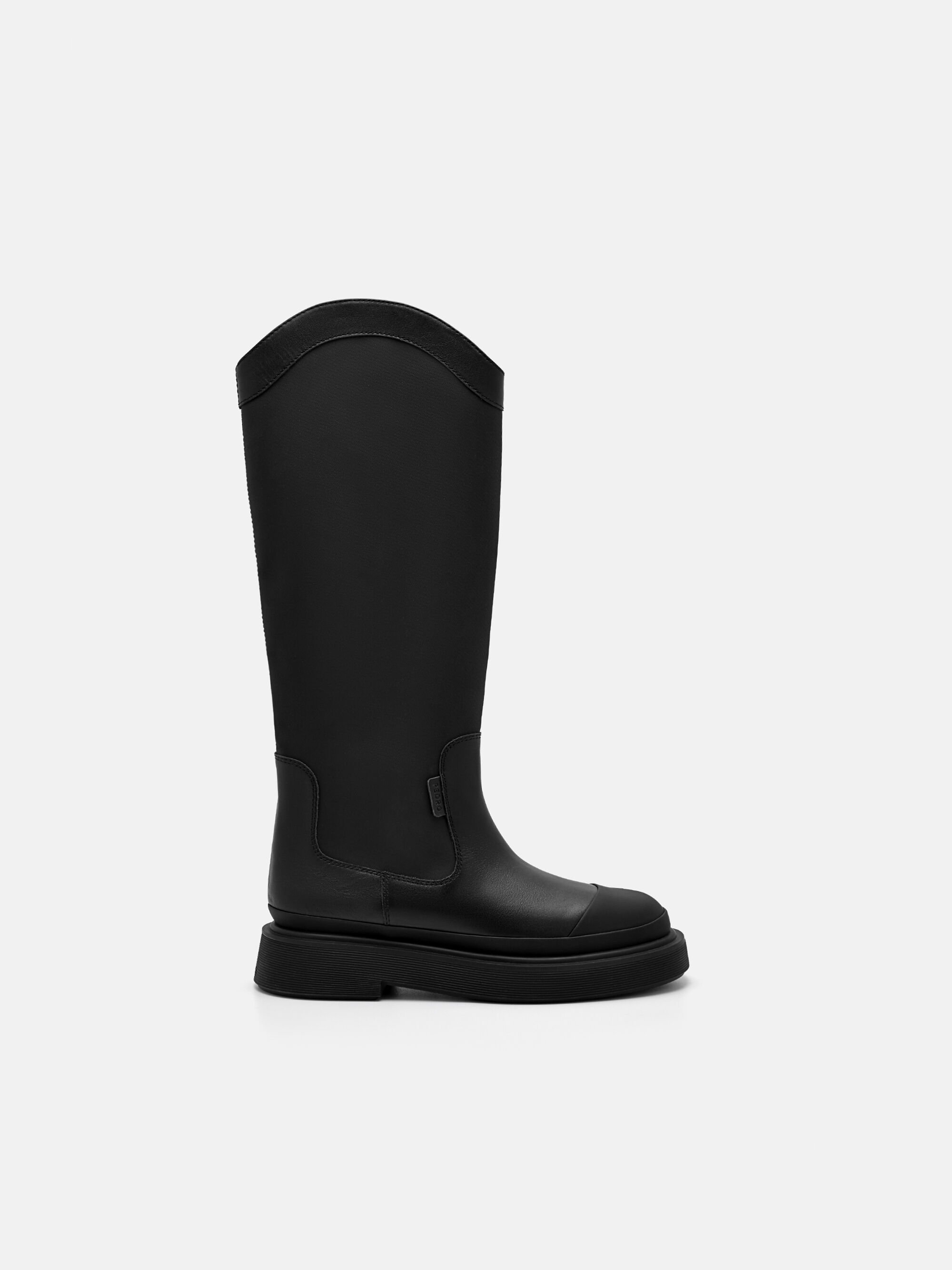 Terra Leather Knee Boots, Black