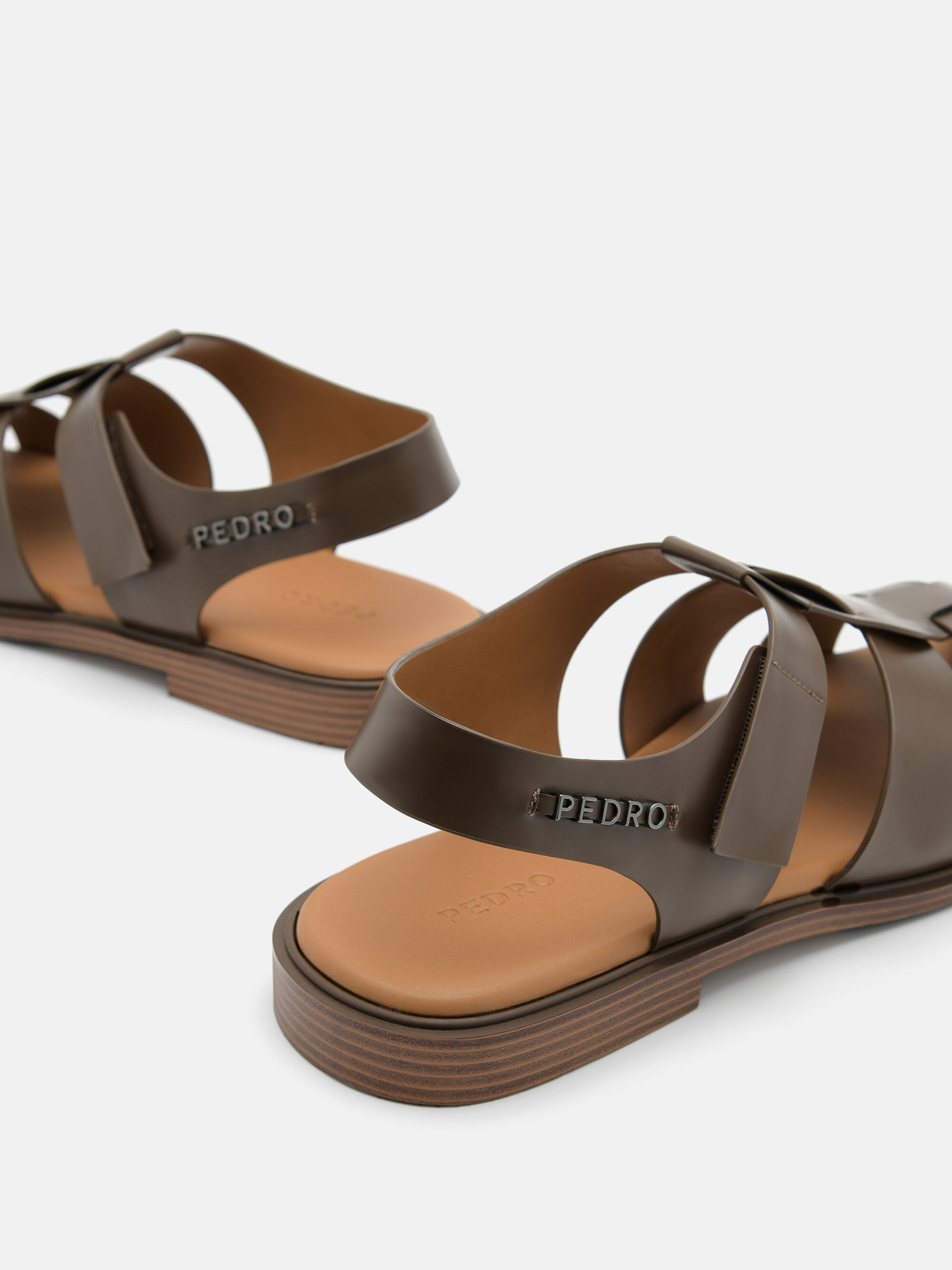 Roman Backstrap Sandals, Brown