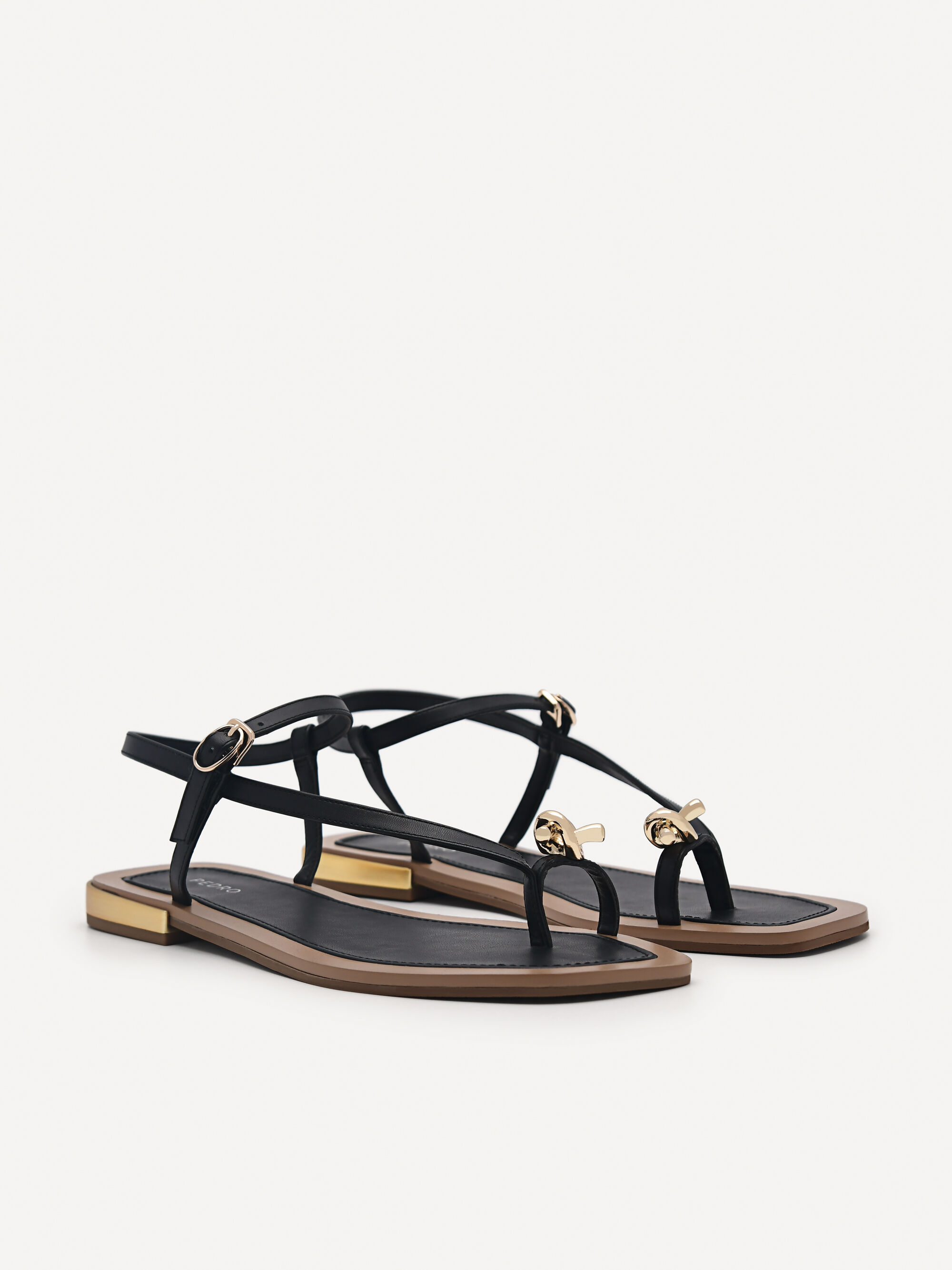 Black Carolyn Strappy Sandals - PEDRO SG