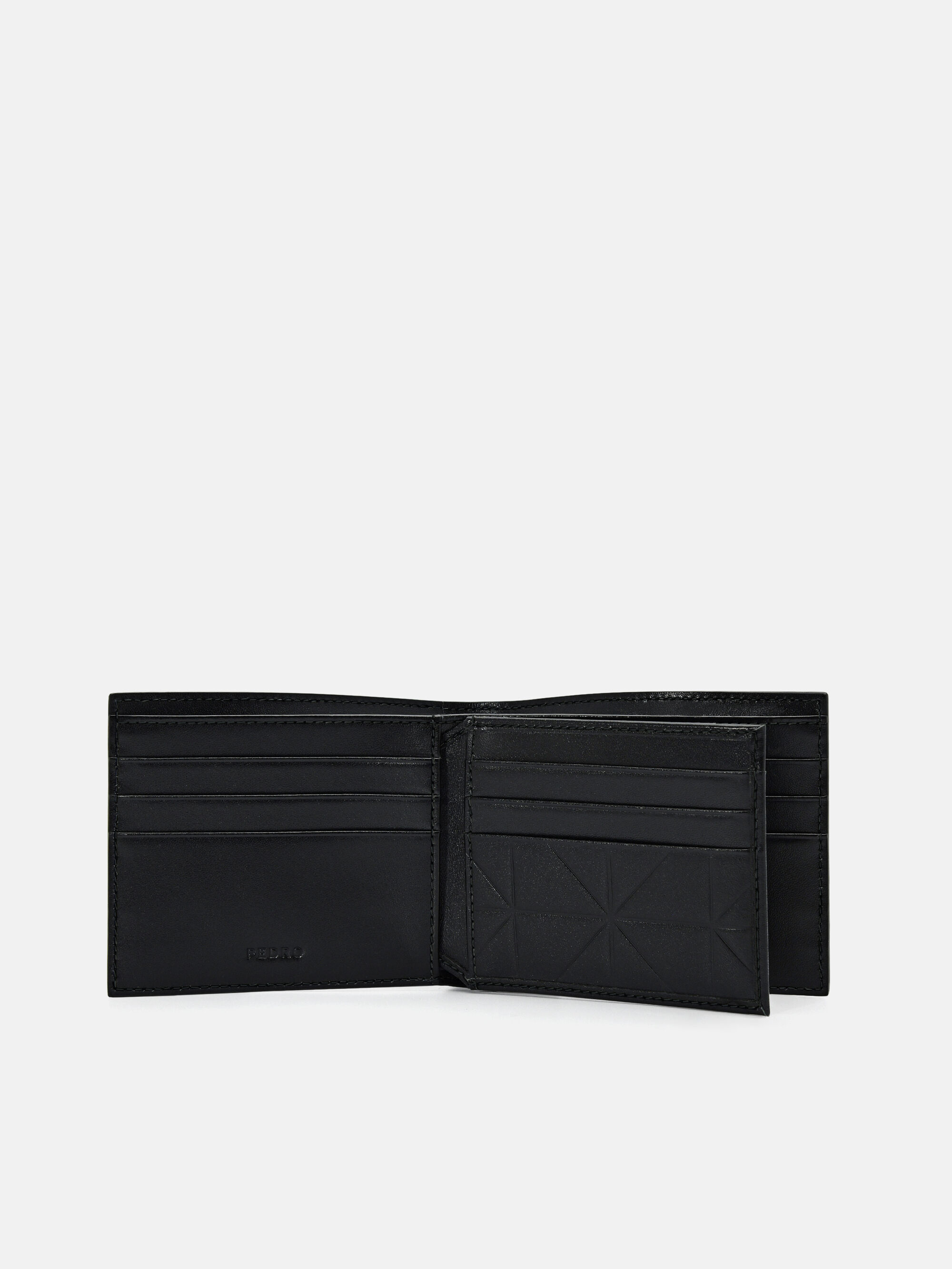 Leather Bi-Fold Flip Wallet, Black