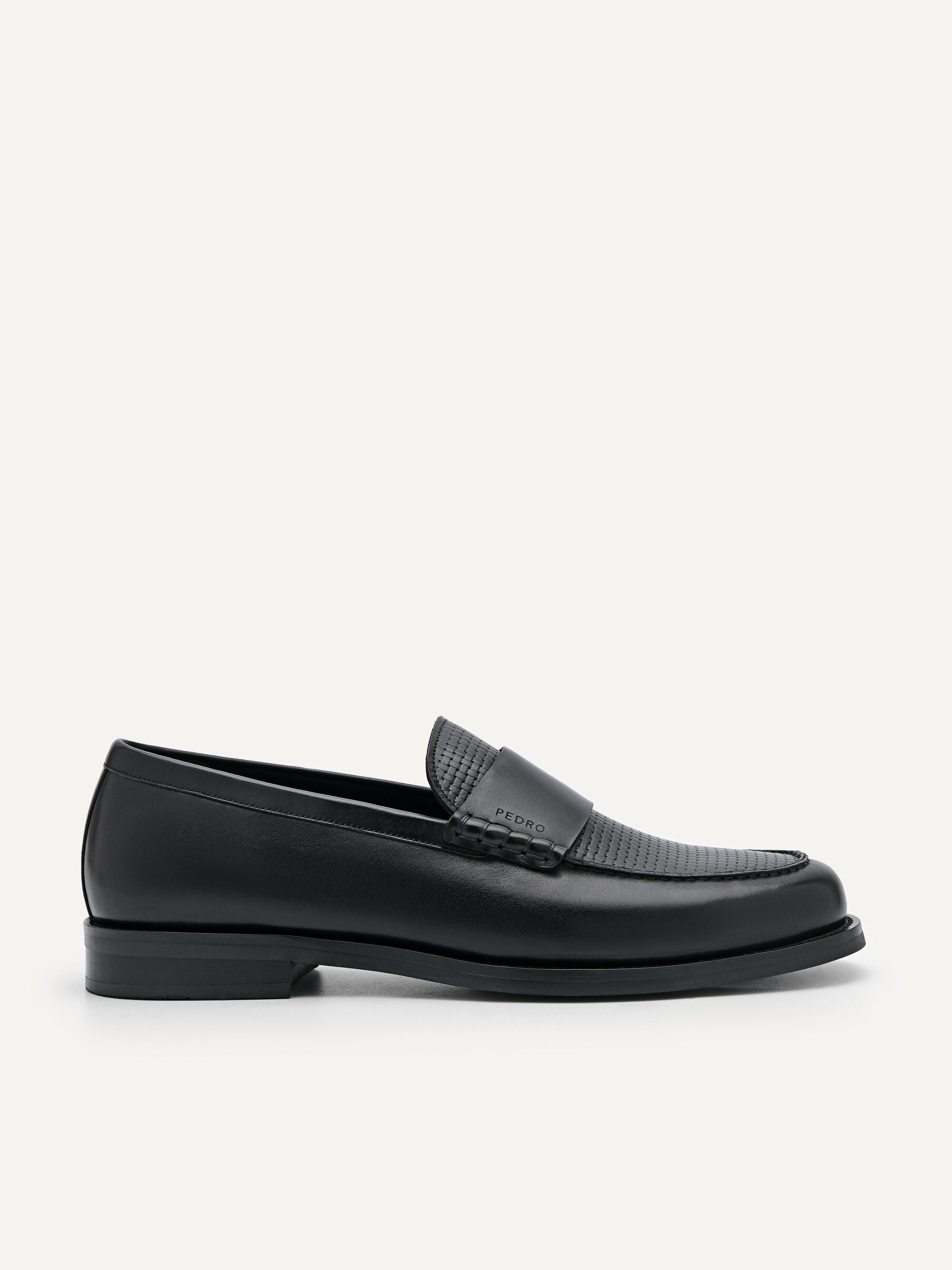 Black Leather Penny Loafers - PEDRO International