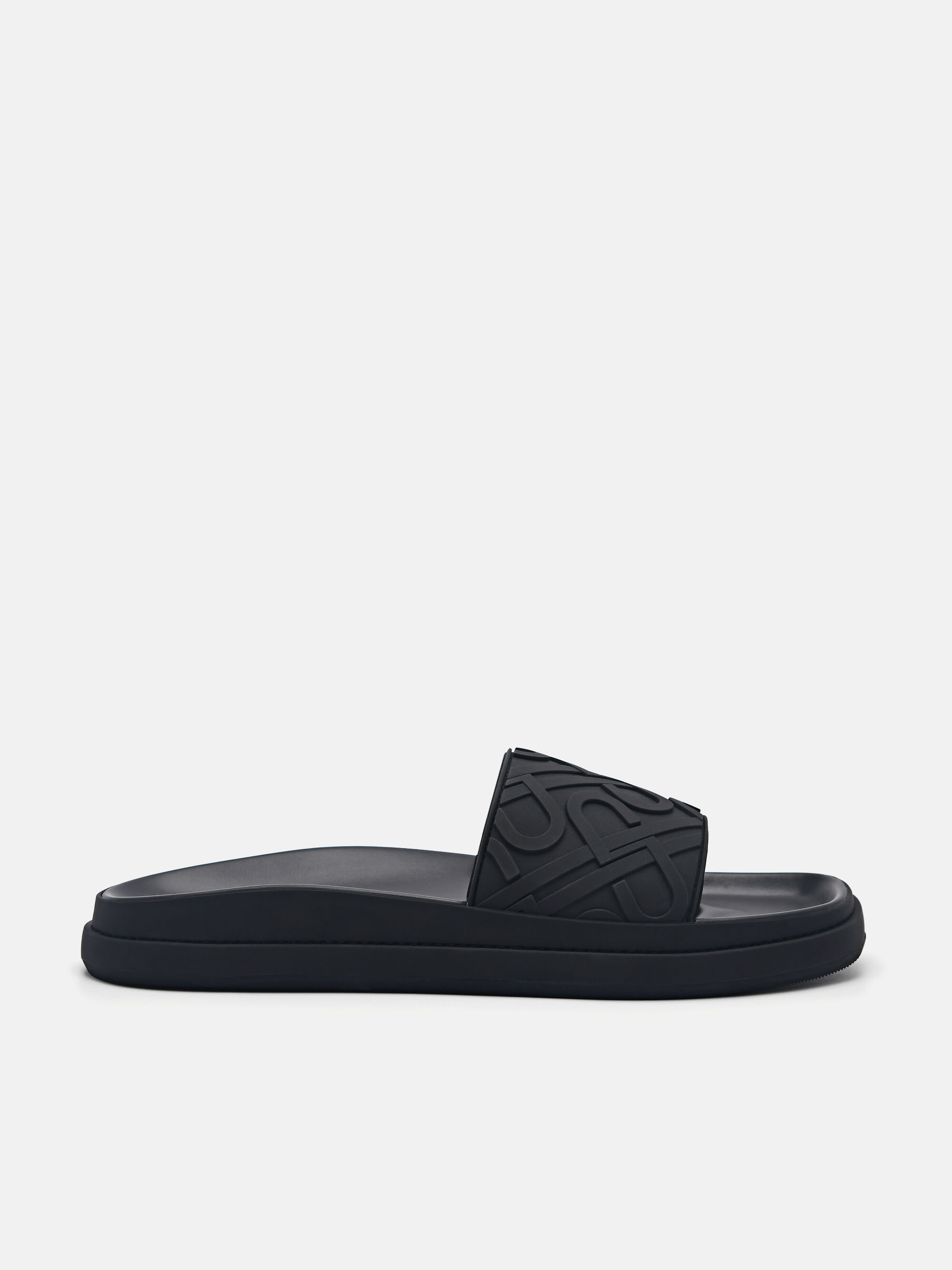 Black PEDRO Icon Embossed Slide Sandals - PEDRO International
