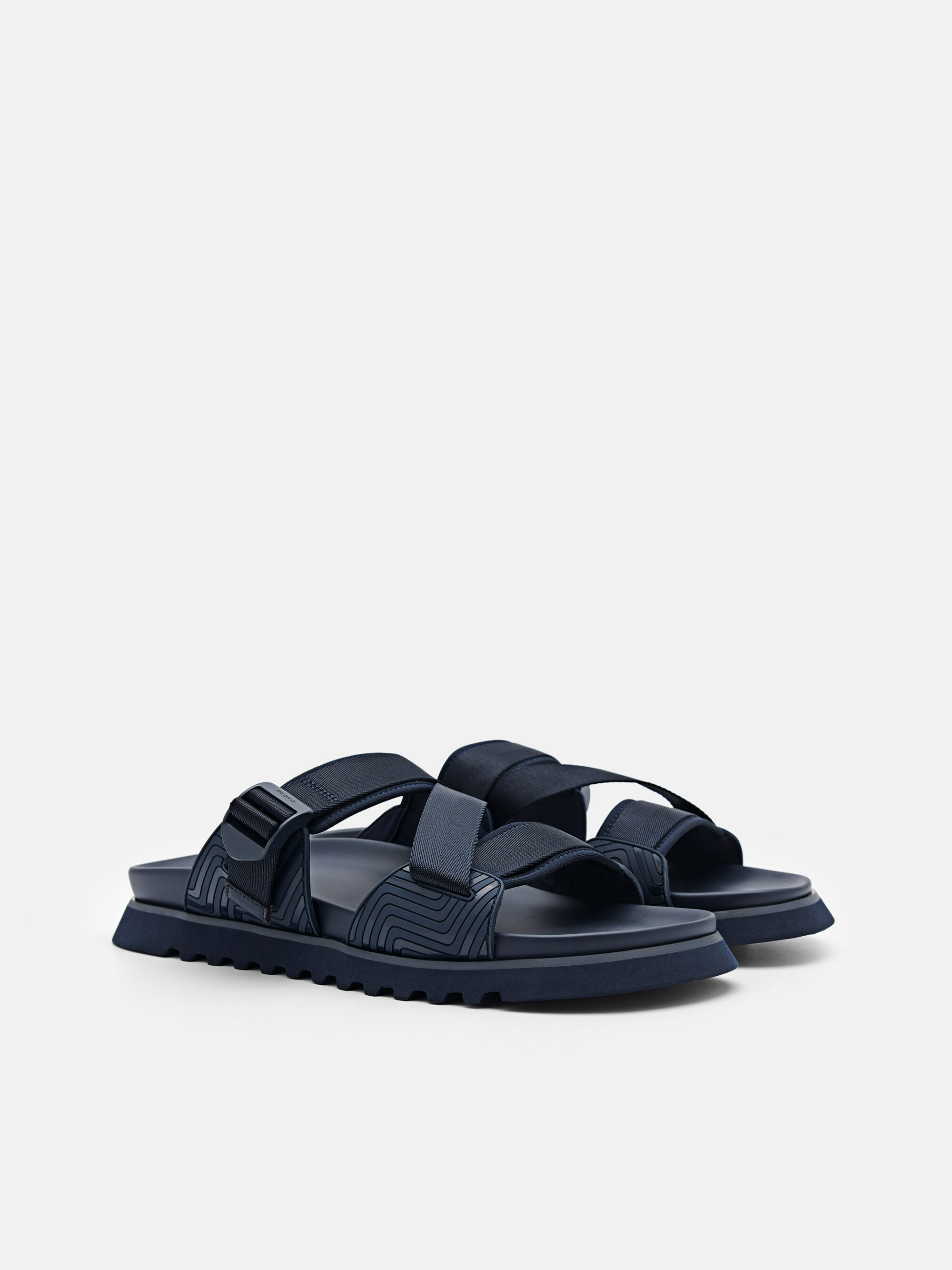 Nylon Strap Sandals, Navy