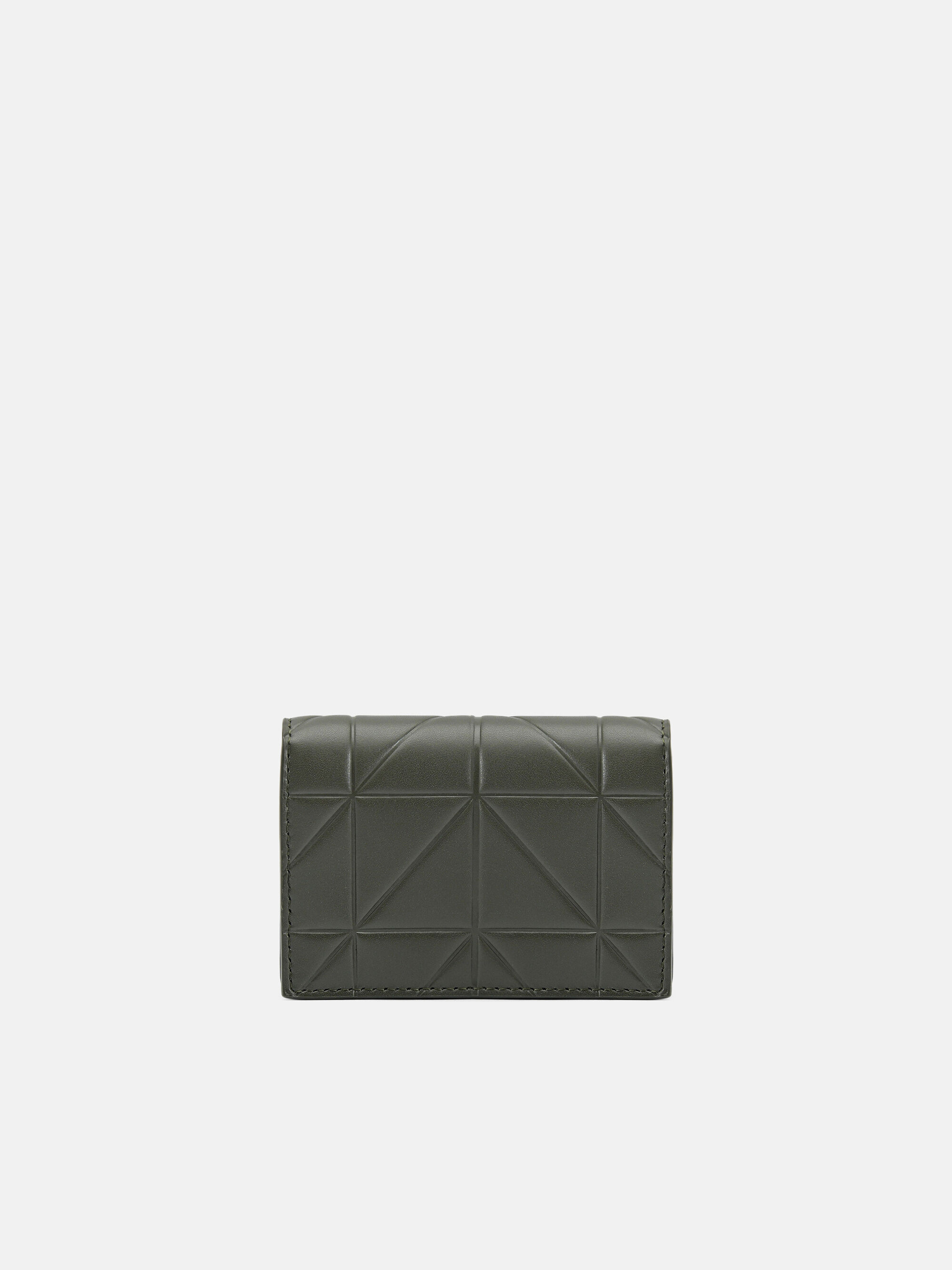 PEDRO Icon Leather Card Holder, Olive