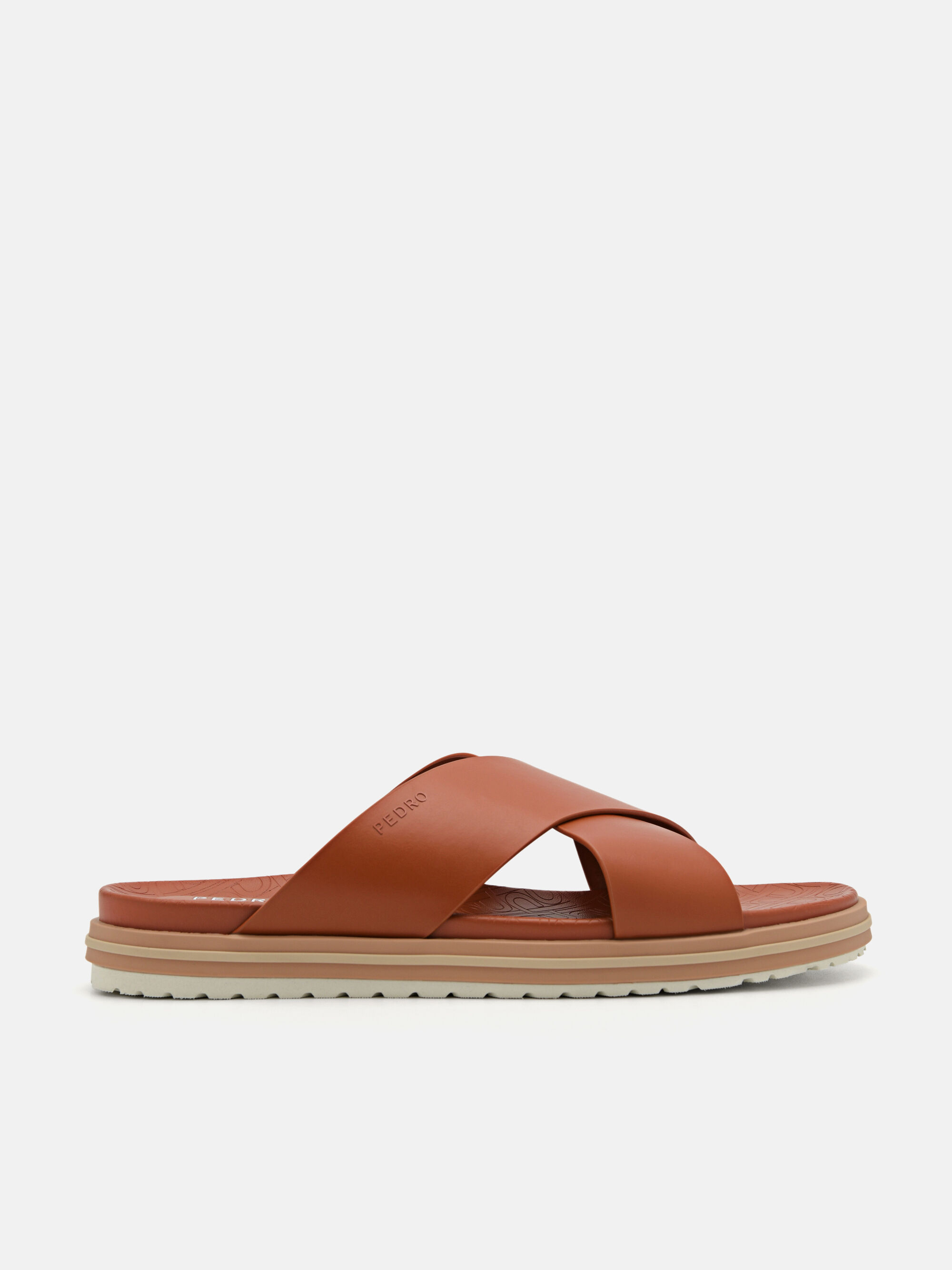 PEDRO Icon Cross Strap Sandals, Cognac