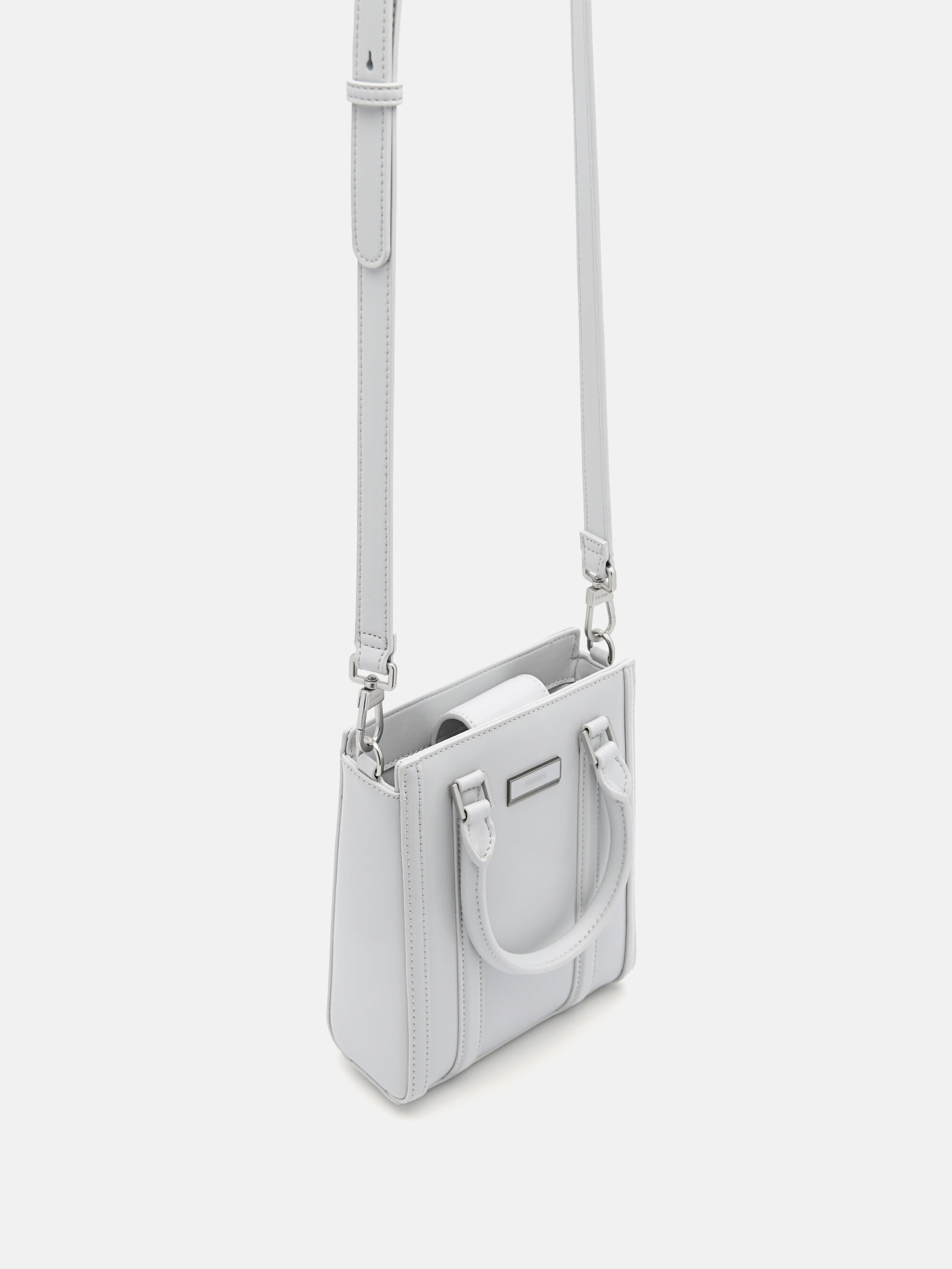 Allen Leather Tote Bag, Light Grey