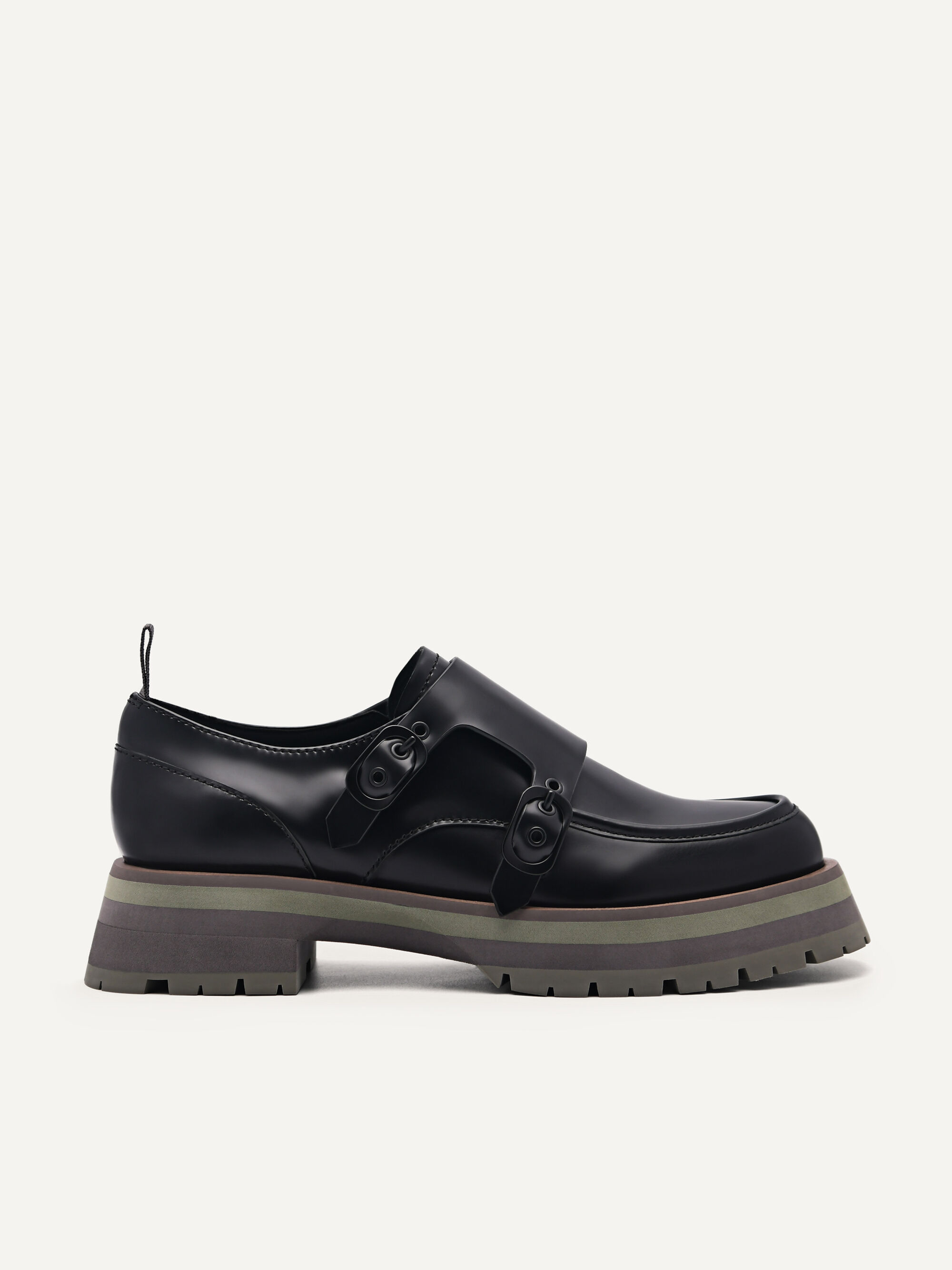 Double monk strap 2025 boots black