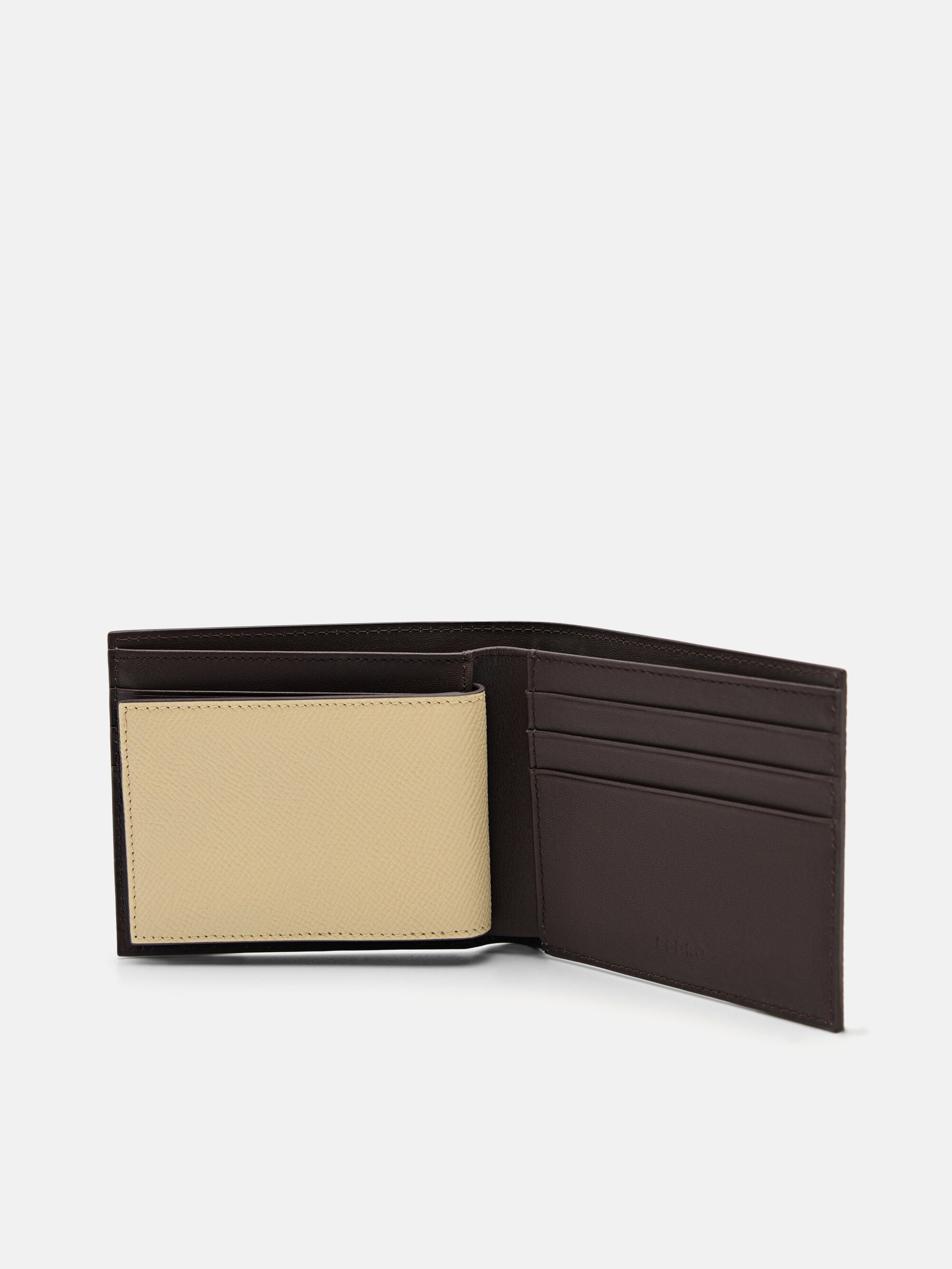 Oliver Leather Bi-Fold Wallet with Insert, Sand