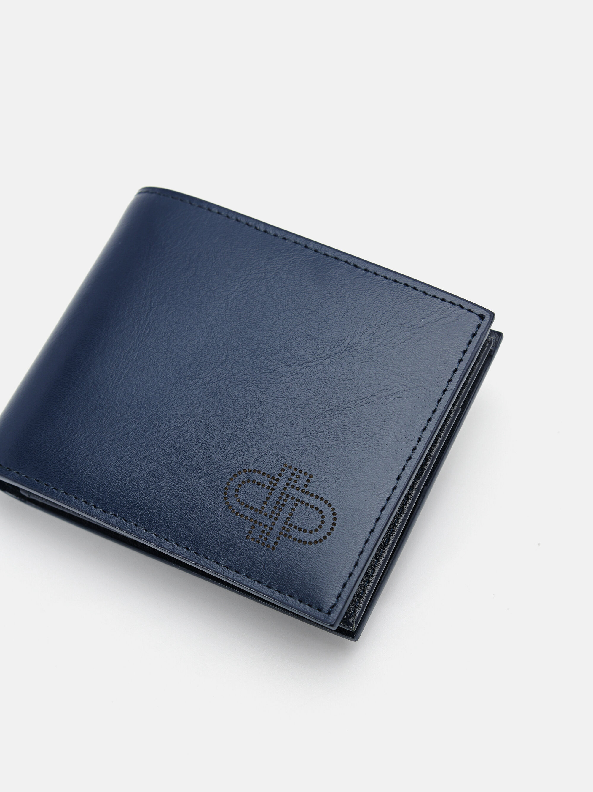 PEDRO Icon Leather Bi-Fold Flip Wallet, Navy