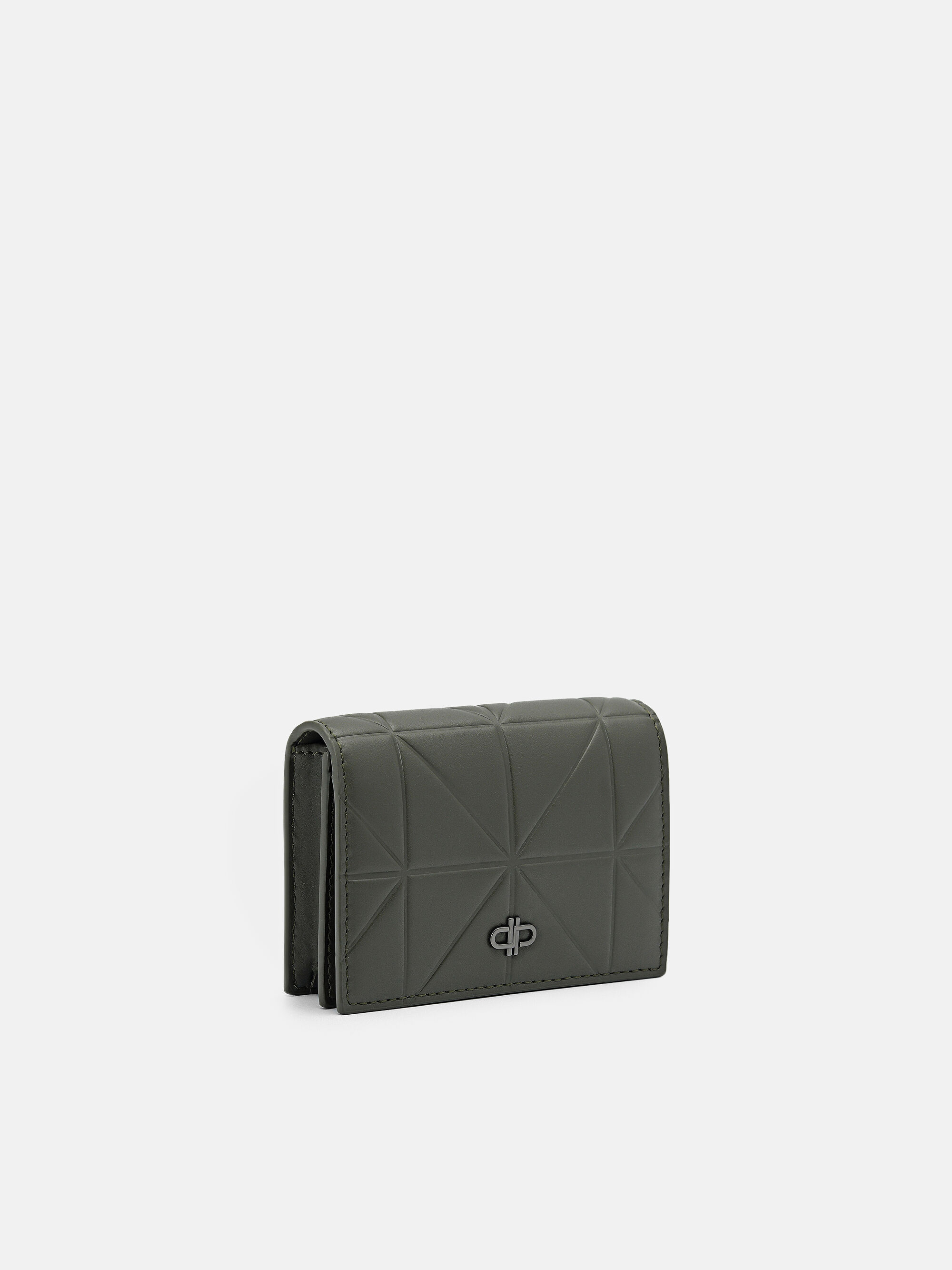 PEDRO Icon Leather Card Holder, Olive