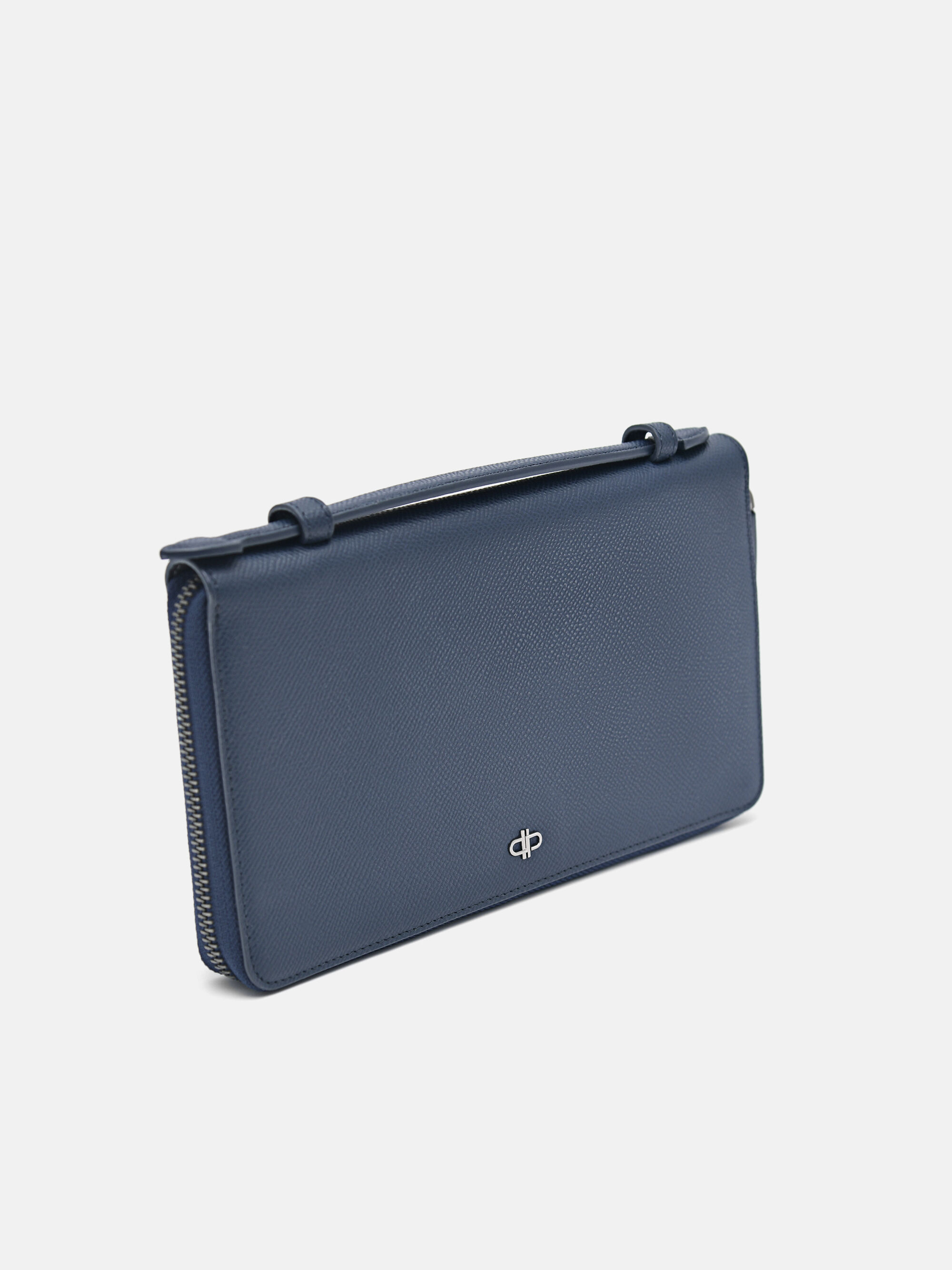 Leather Wallet Organiser, Navy