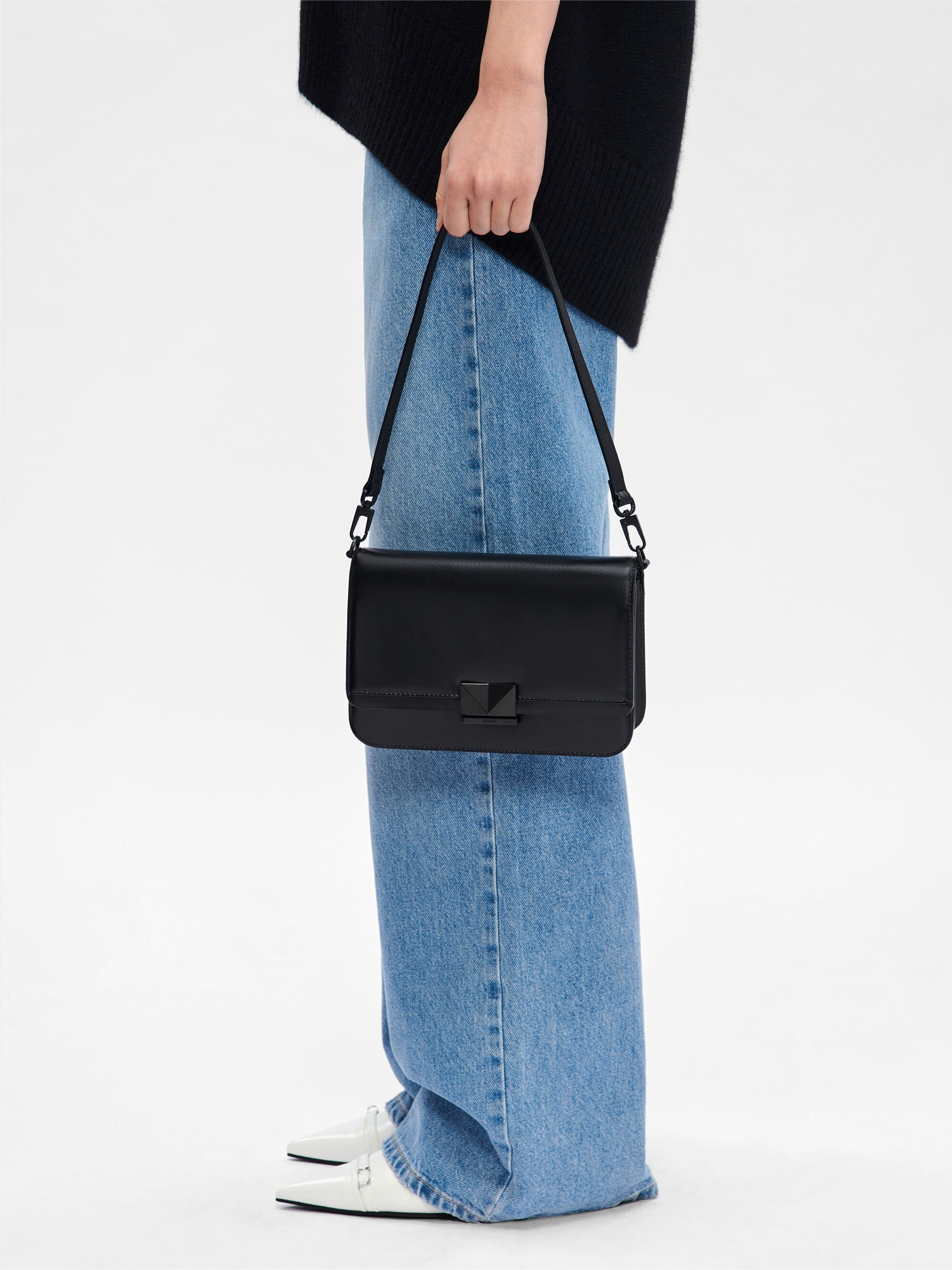 PEDRO Studio Kate Leather Shoulder Bag - Black