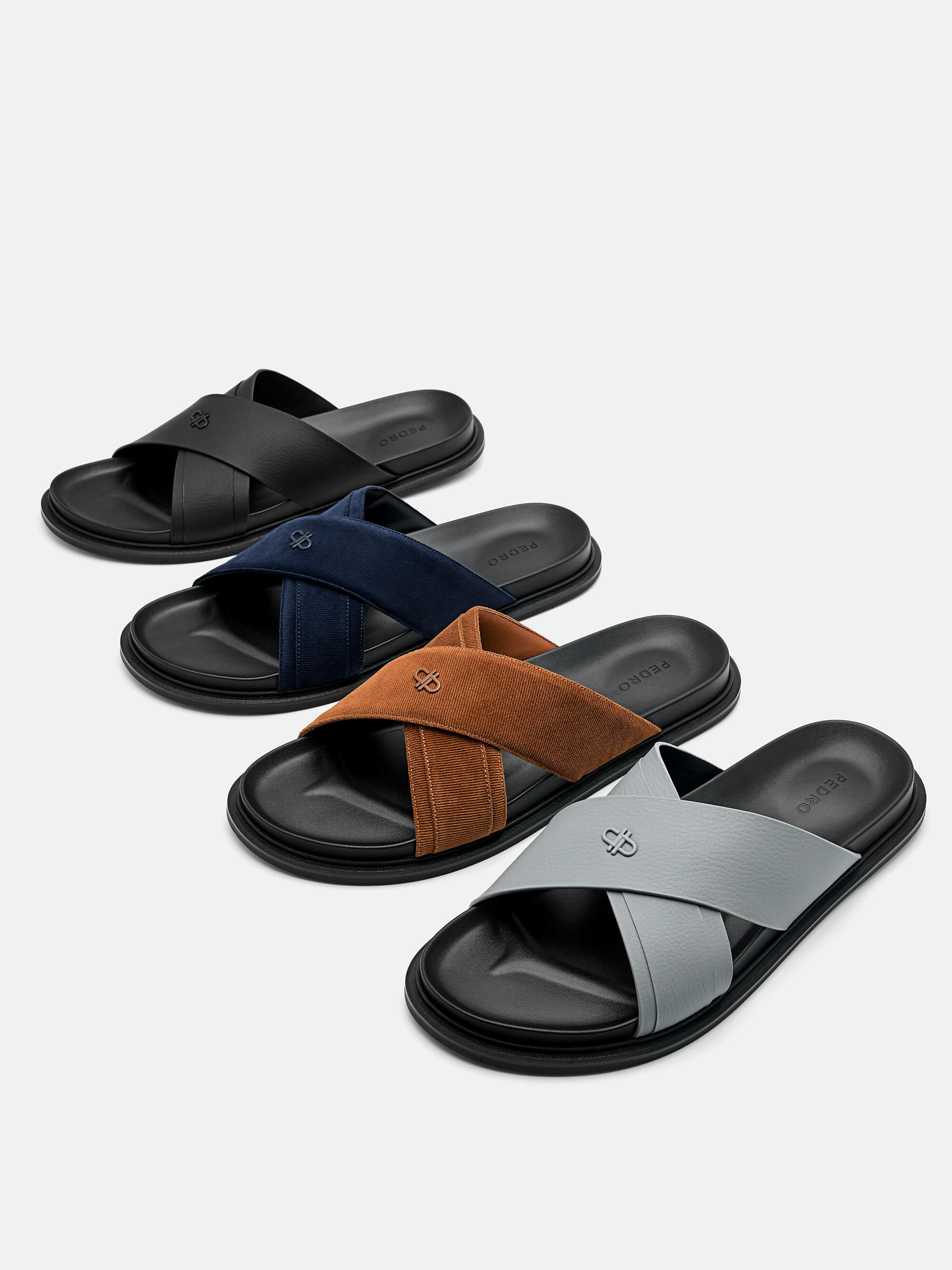 PEDRO Icon Cross Sandals, Navy