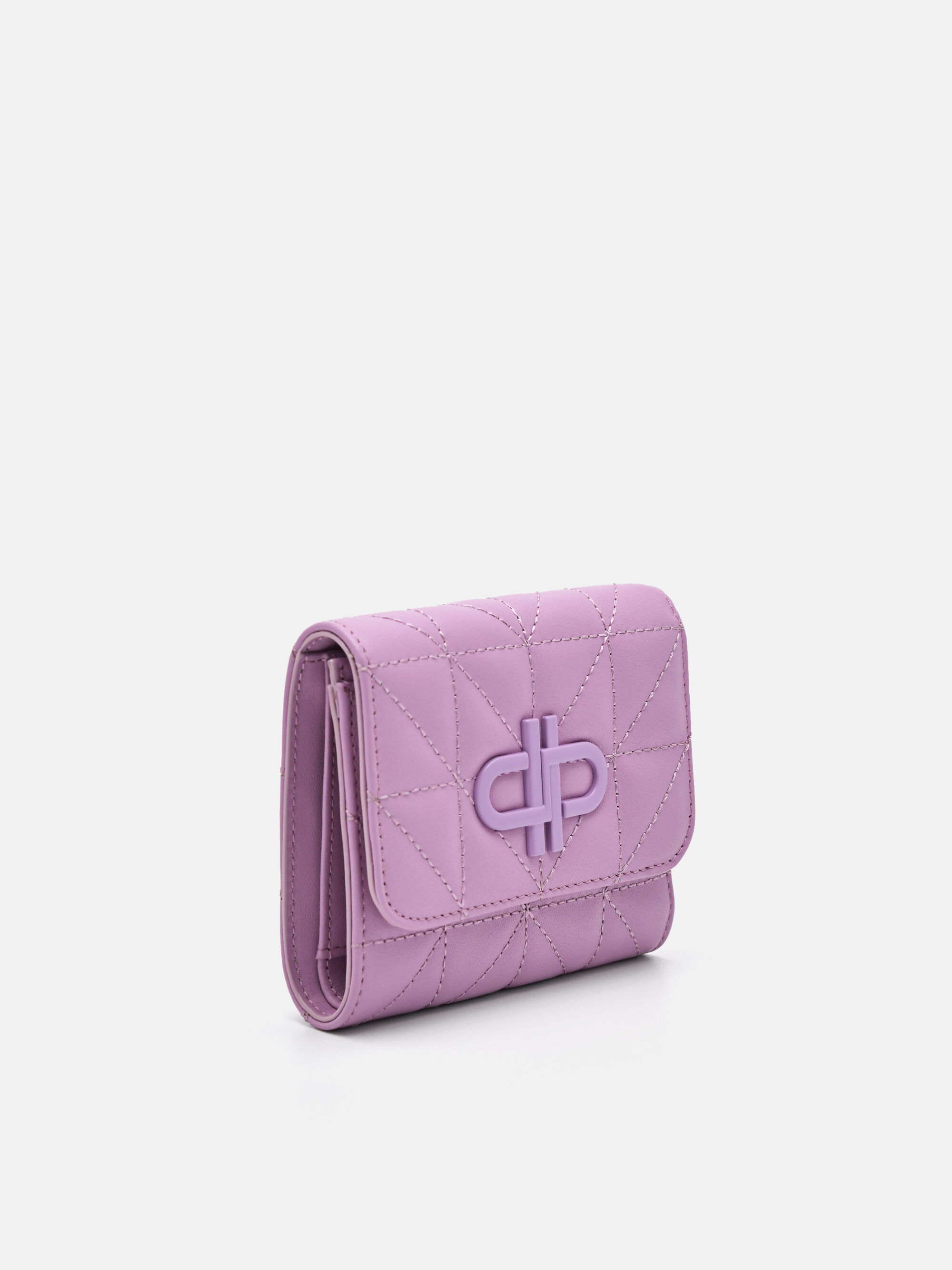PEDRO Icon Leather Tri-Fold Wallet in Pixel, Purple