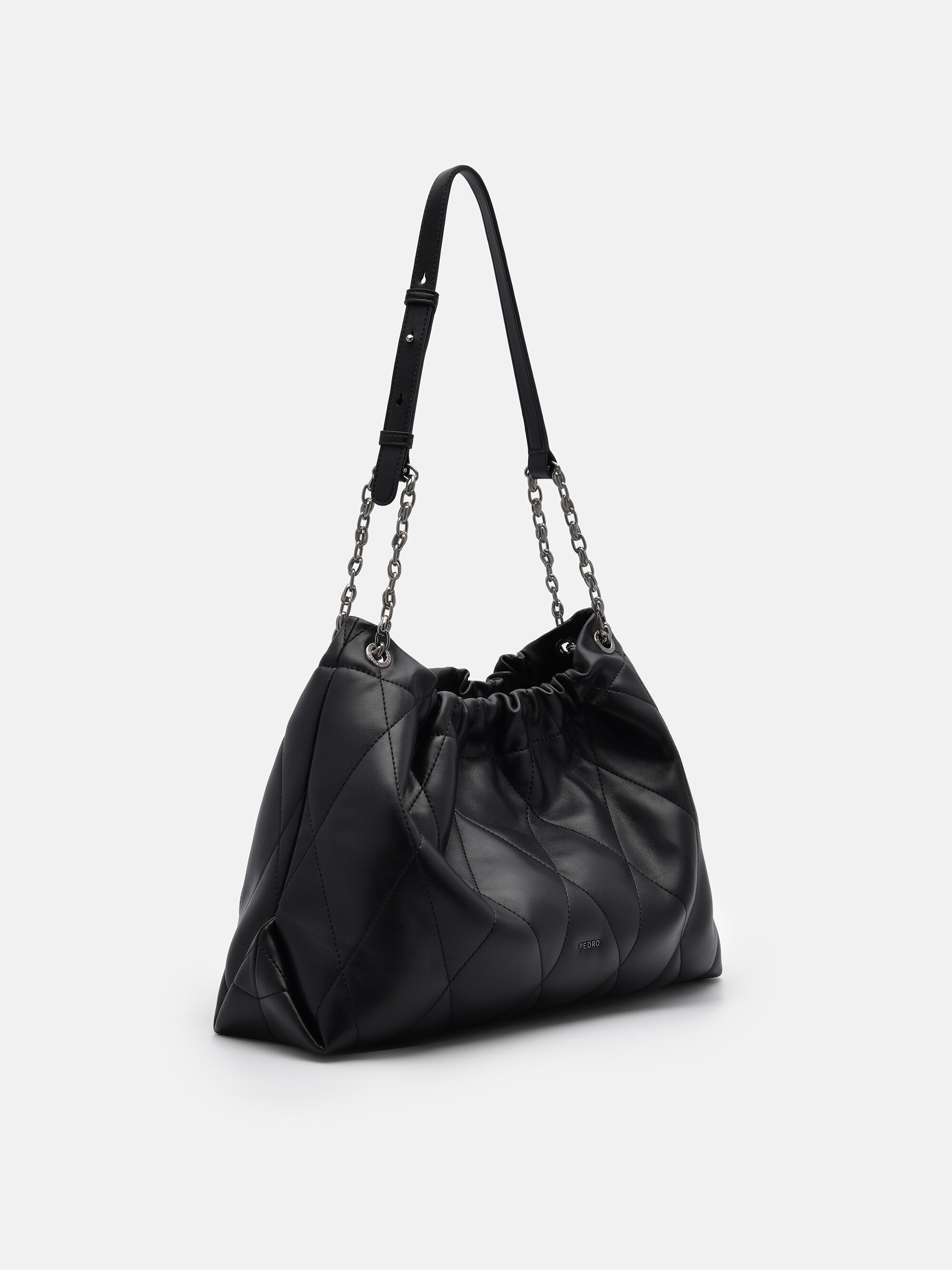 Kaia Quilted Shoulder Bag, Black