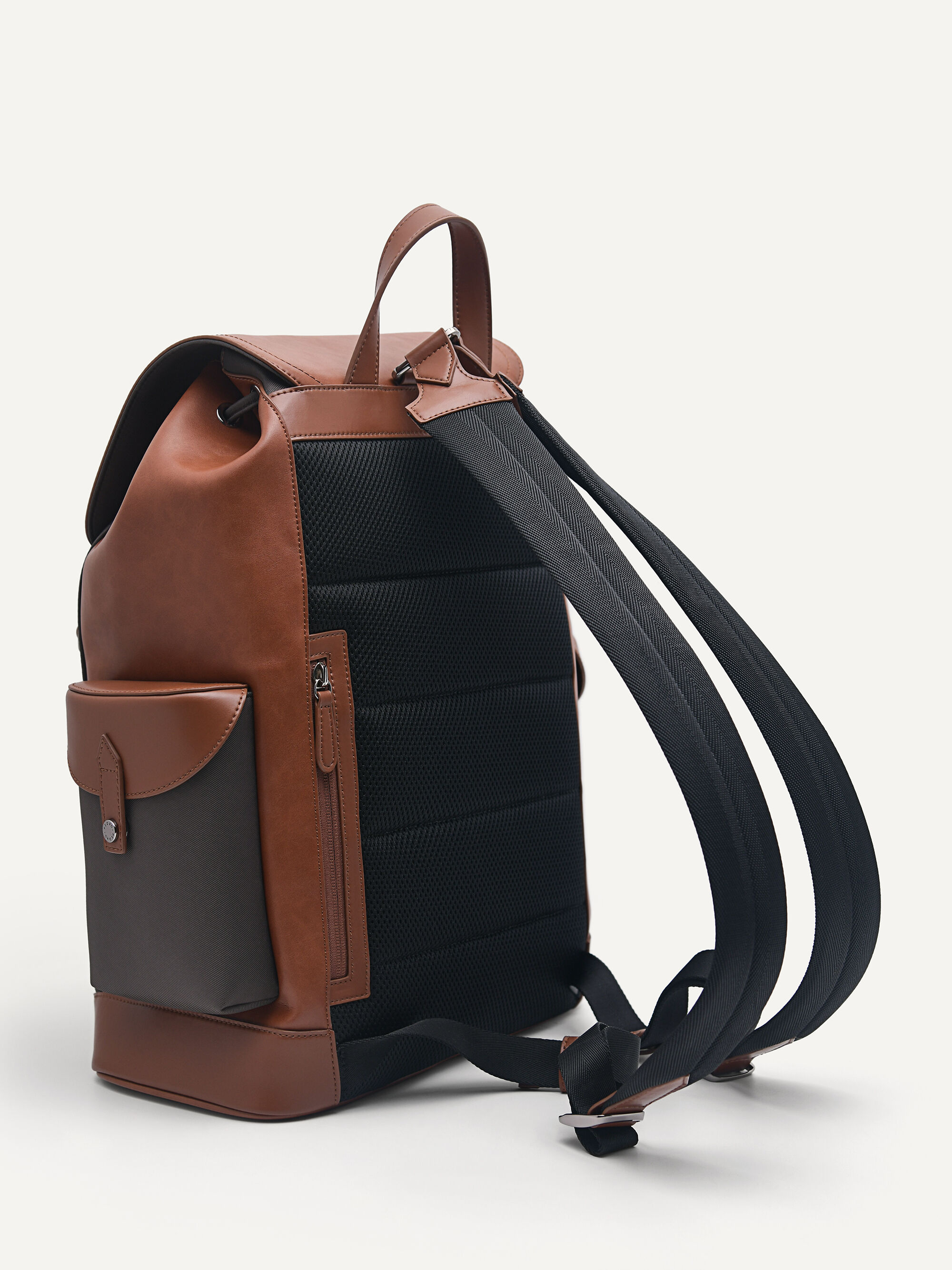 Cognac Multi Compartment Backpack with Lining - PEDRO TW