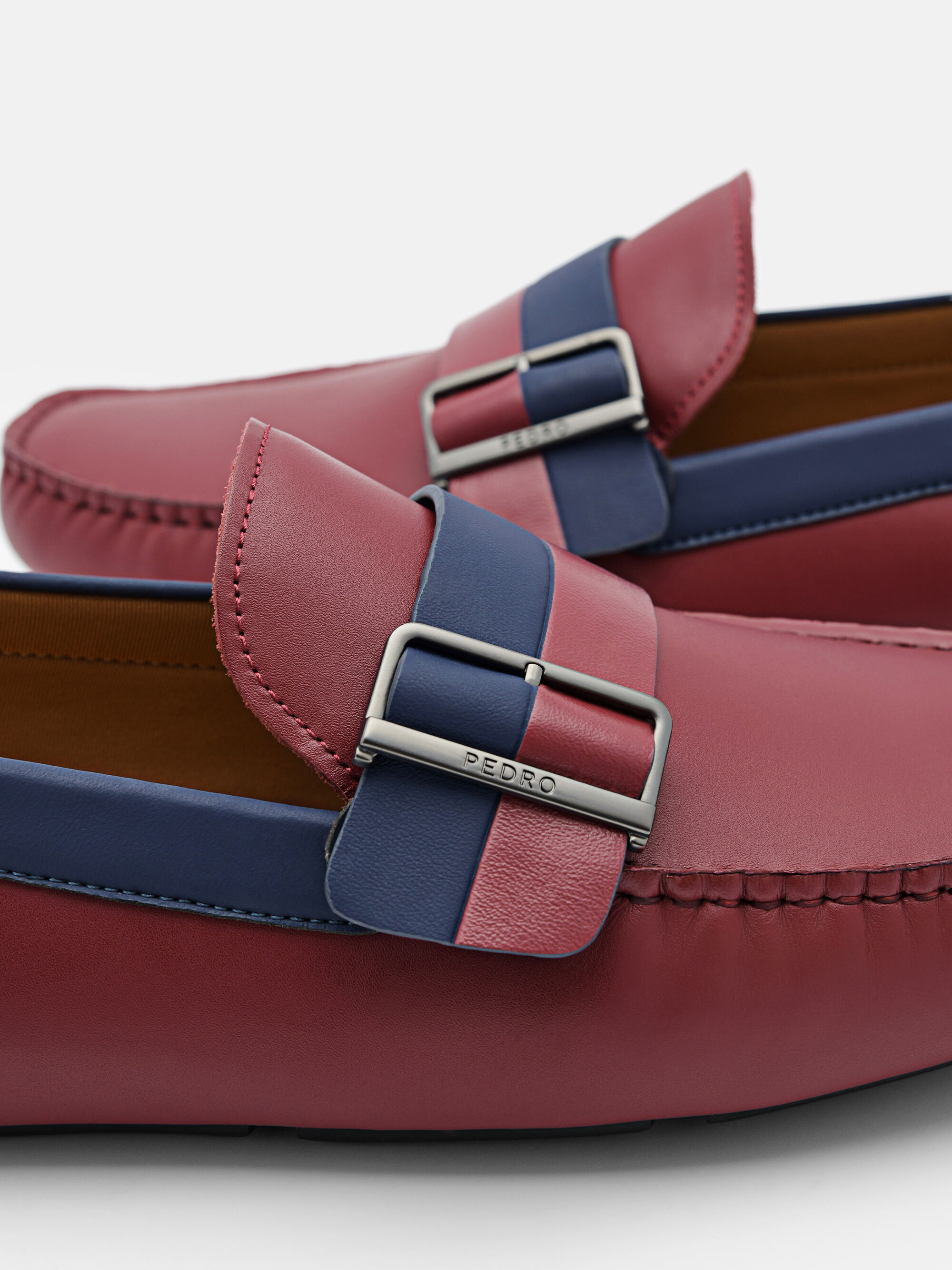 Red 2025 leather moccasins