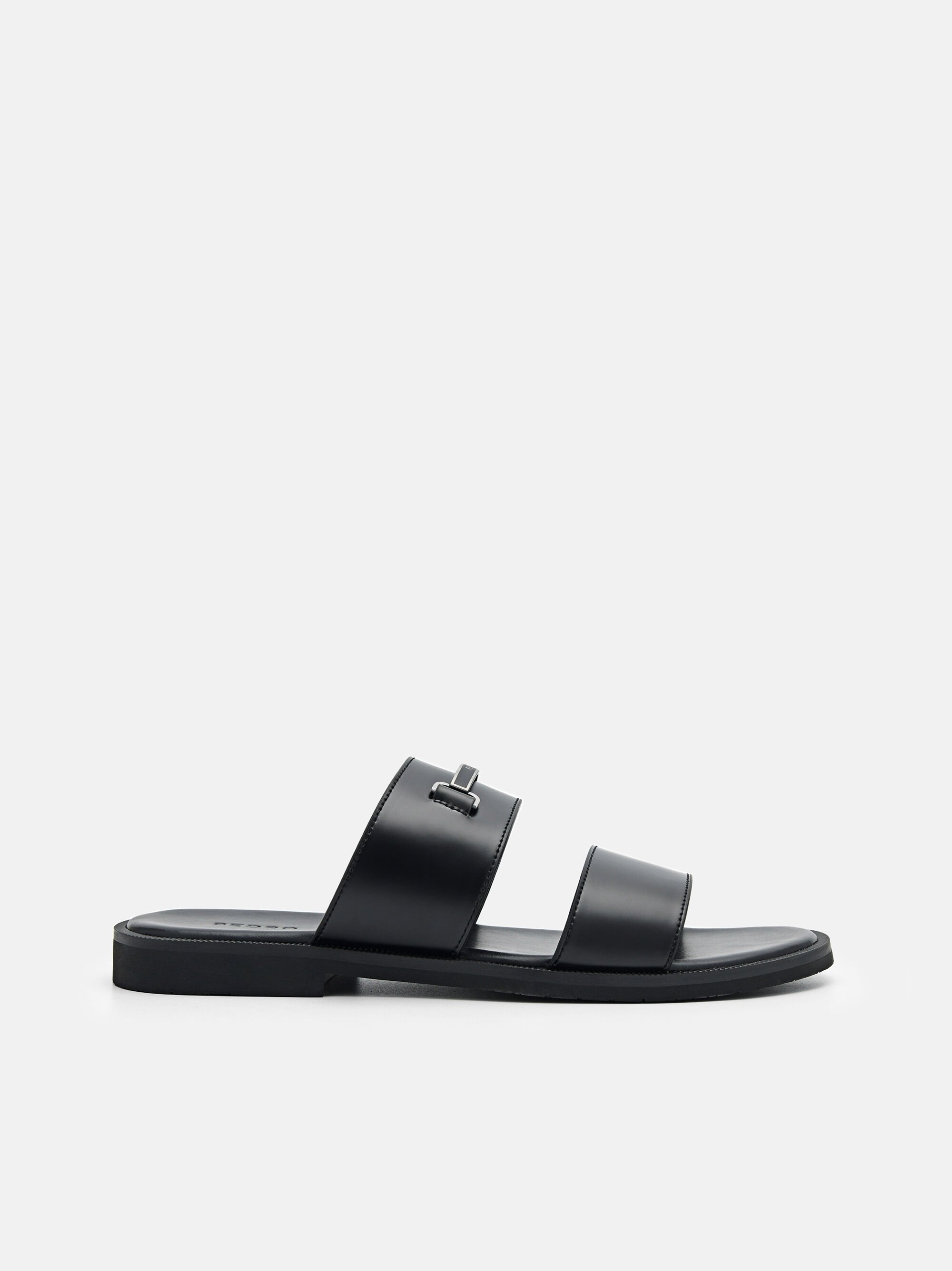 Steven Horsebit Slide Sandals, Black