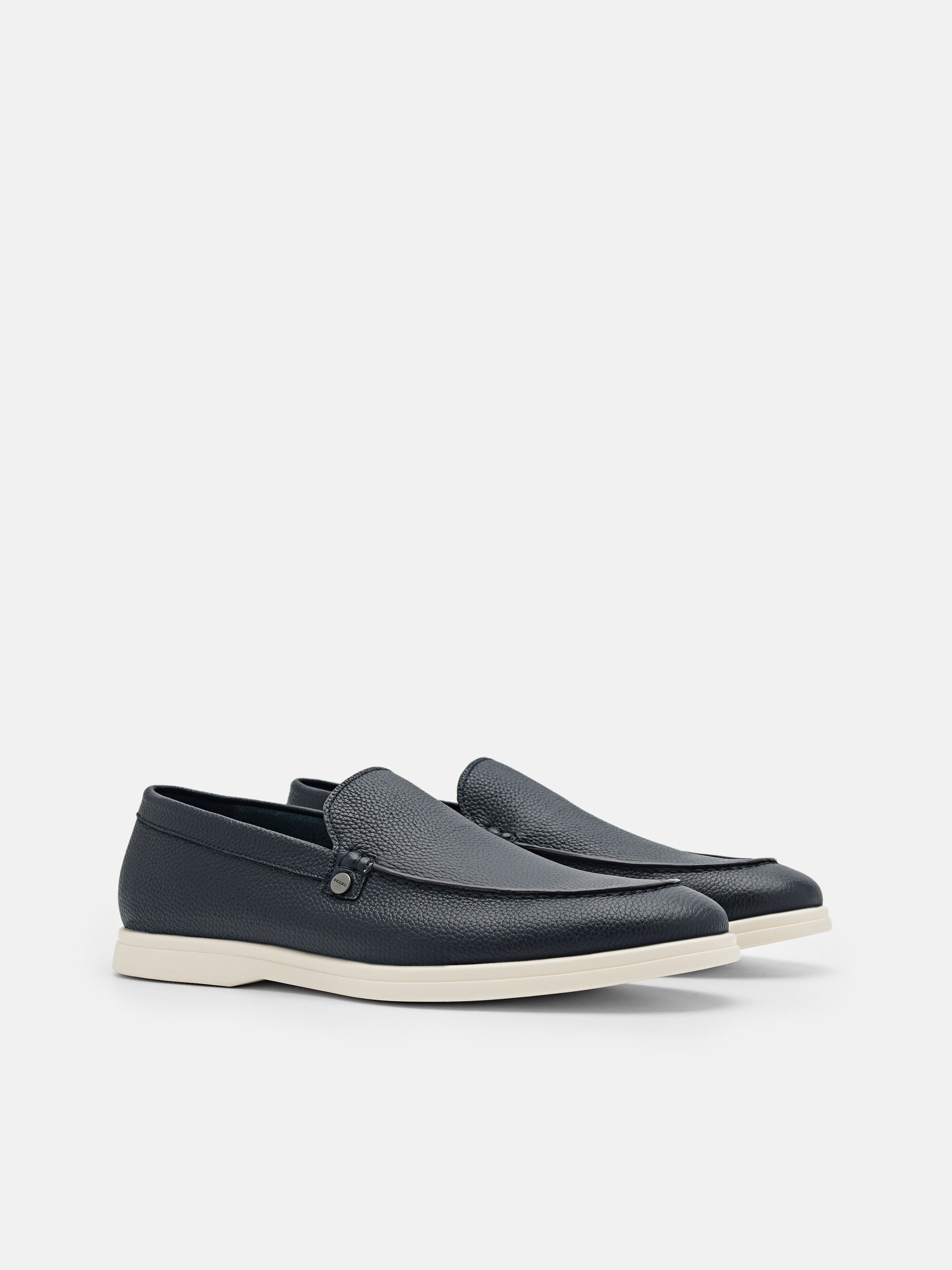 Oliver Leather Loafers, Navy