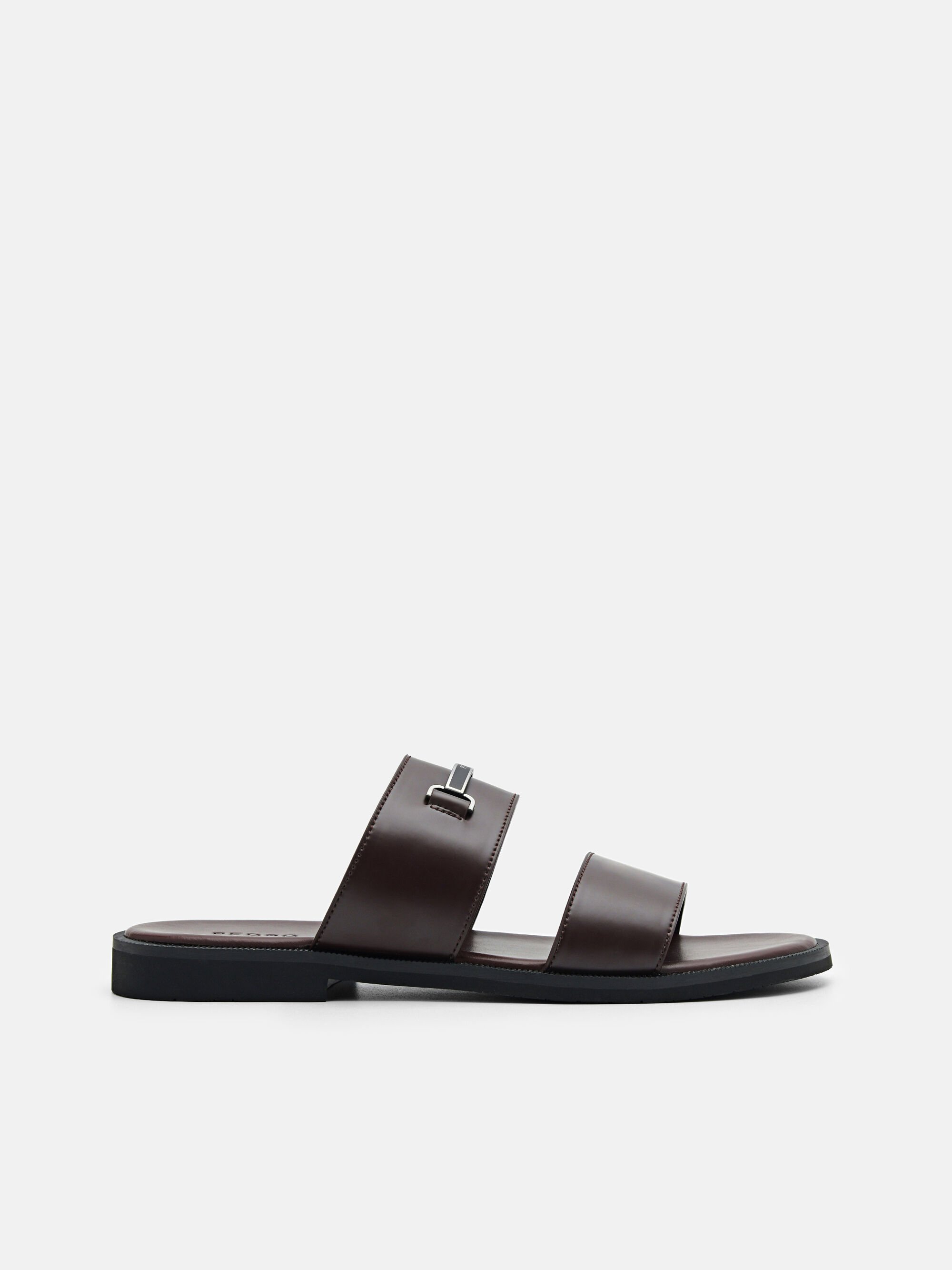 Steven Horsebit Slide Sandals, Dark Brown