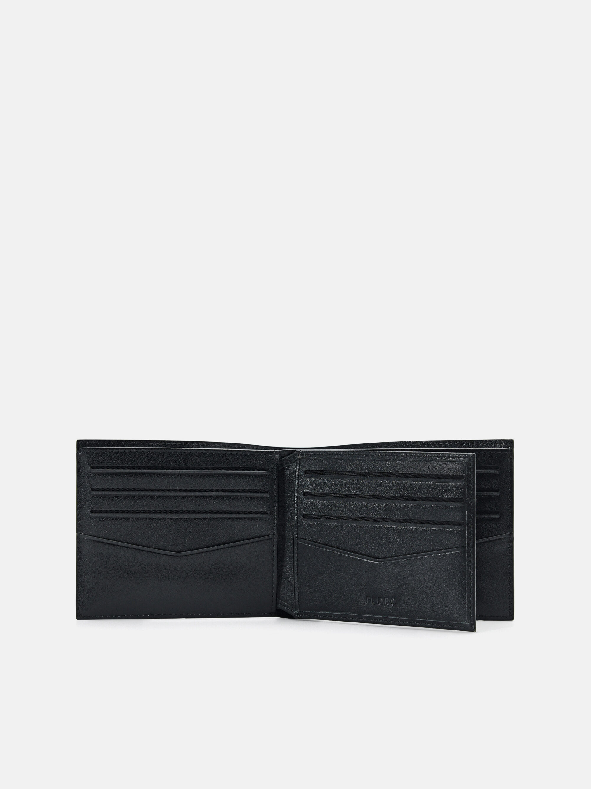 PEDRO Icon Leather Bi-Fold Flip Wallet, Black